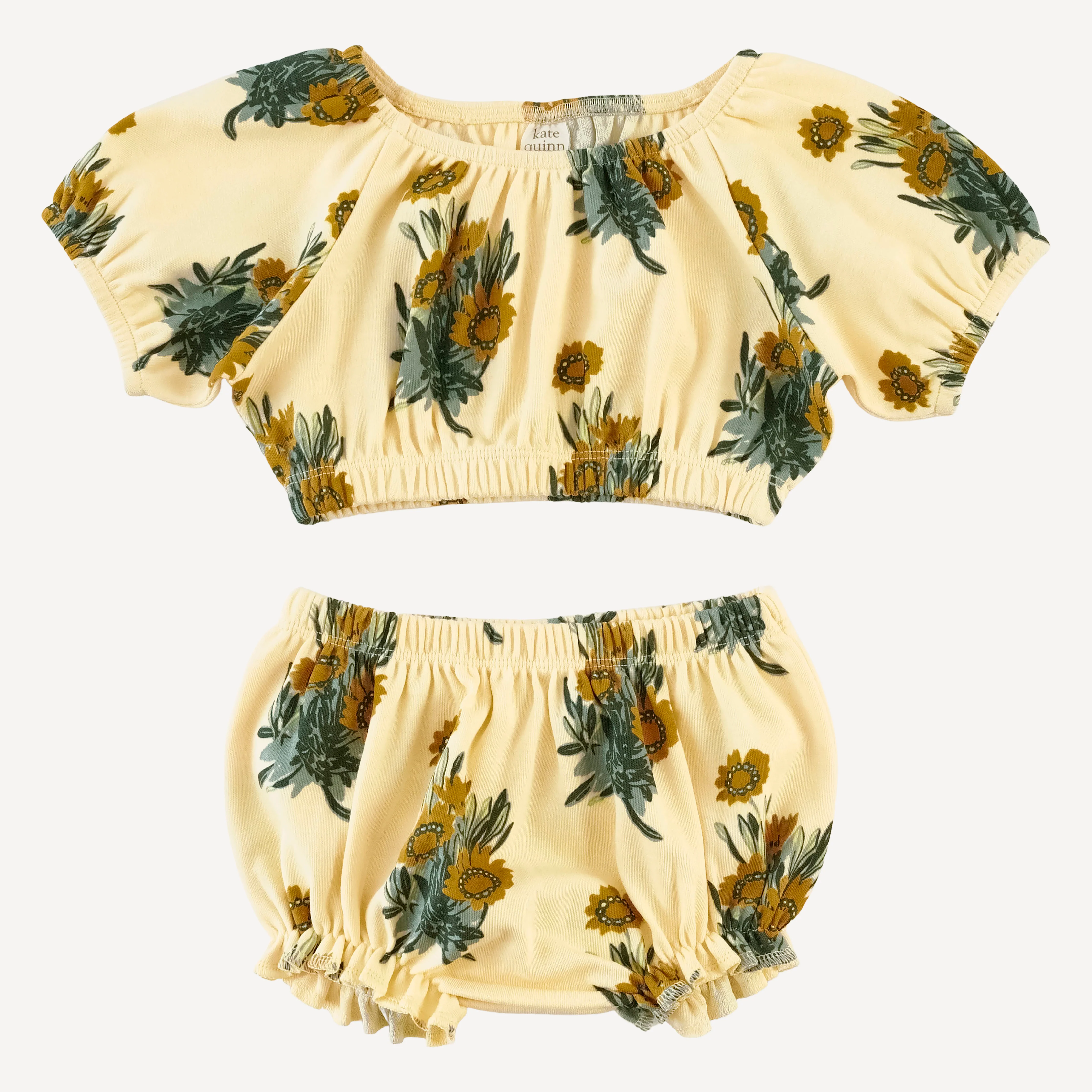 2 piece bubble sunsuit | calendula | organic cotton interlock