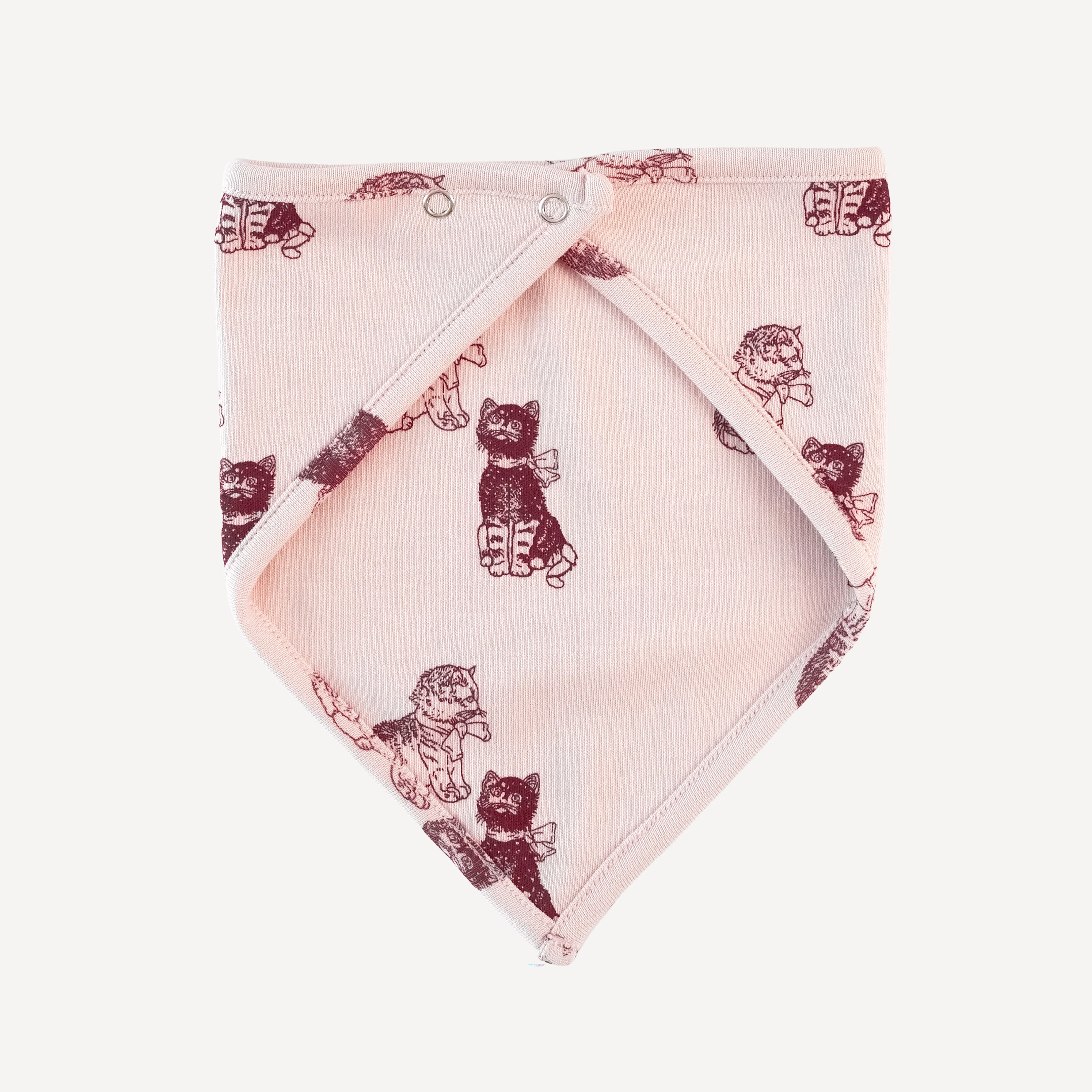bandana bib | vintage kitty | organic cotton interlock - Image 3