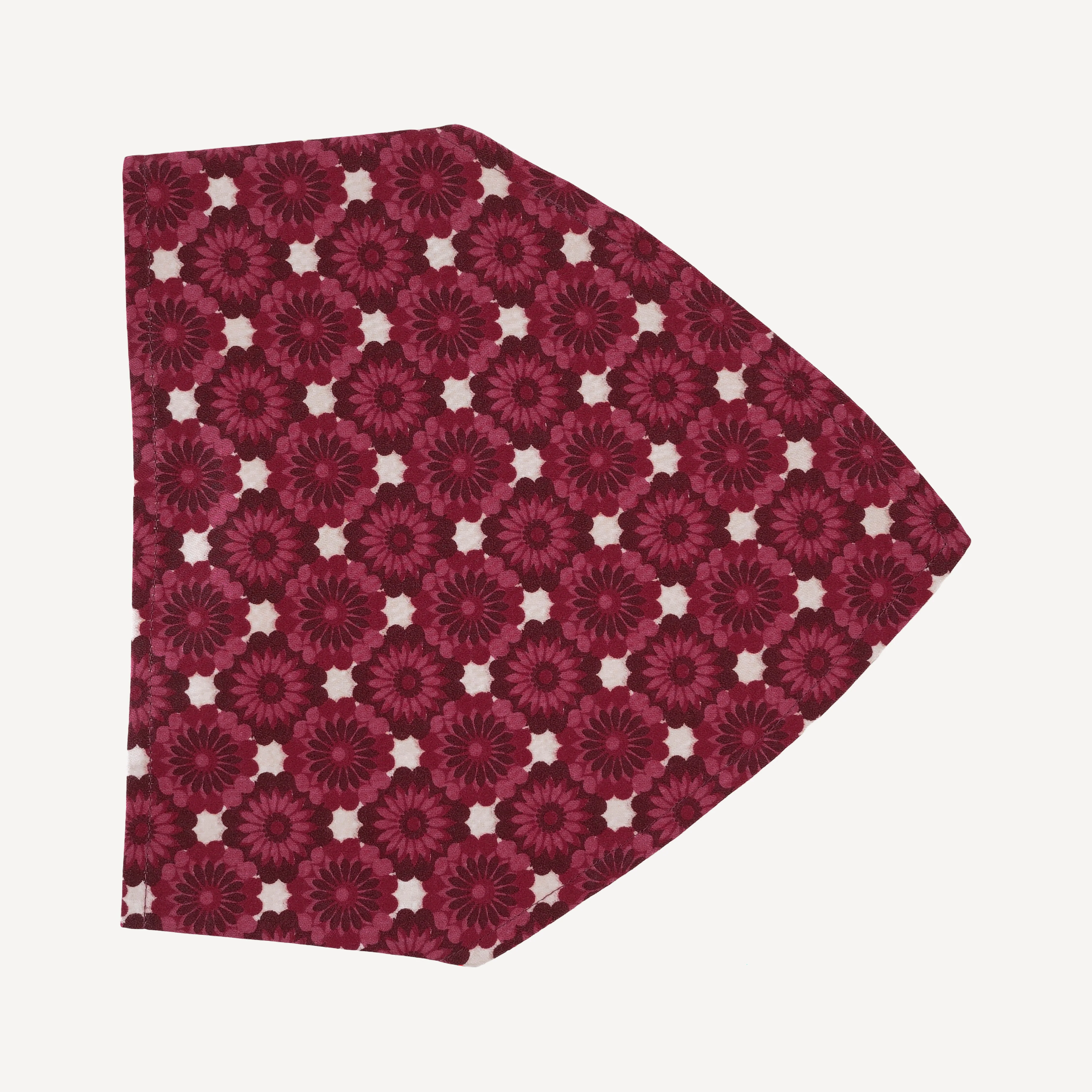 bandana headband | red geo floral | organic cotton sateen woven - Image 3