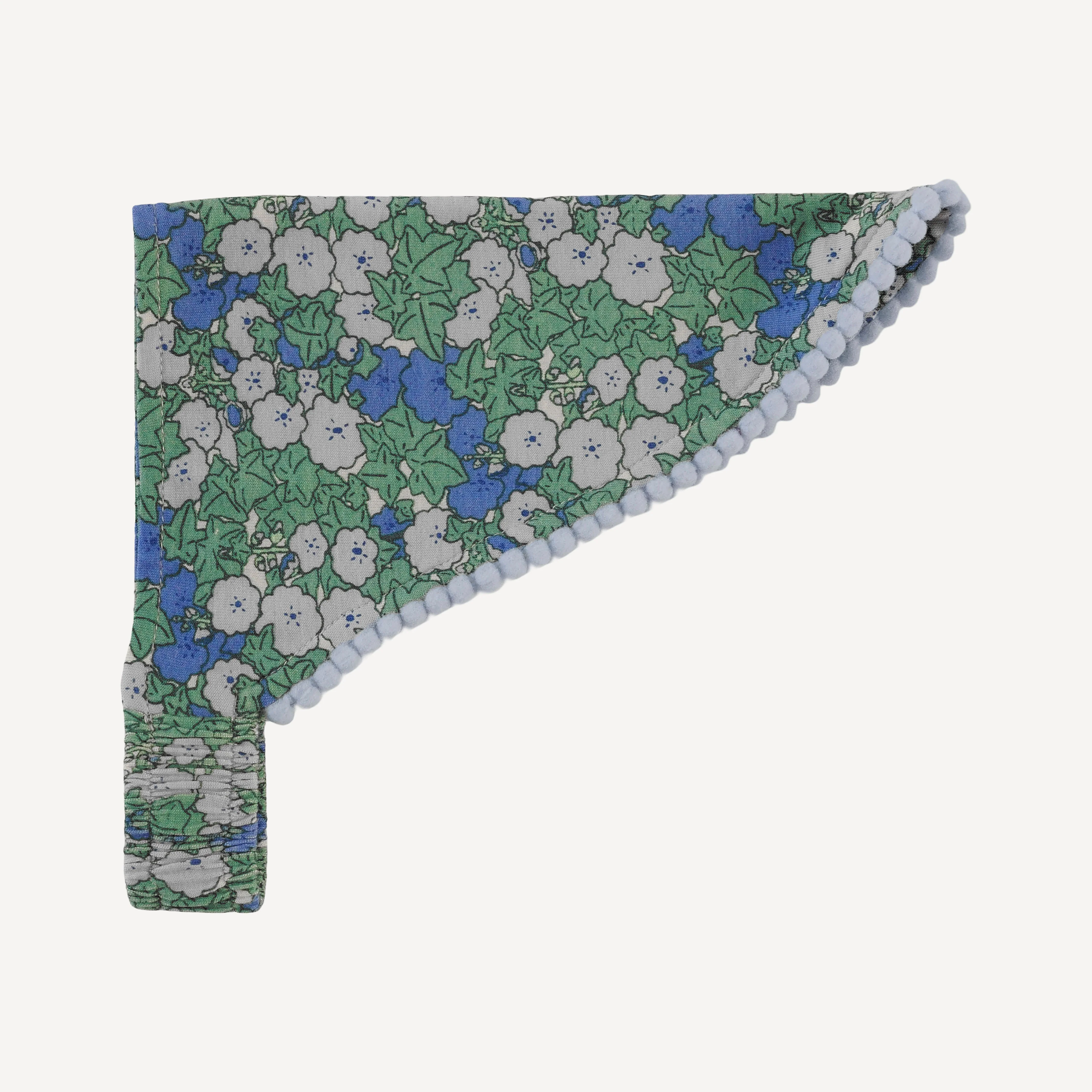 bandana pom pom headband | blue ivy floral | bamboo