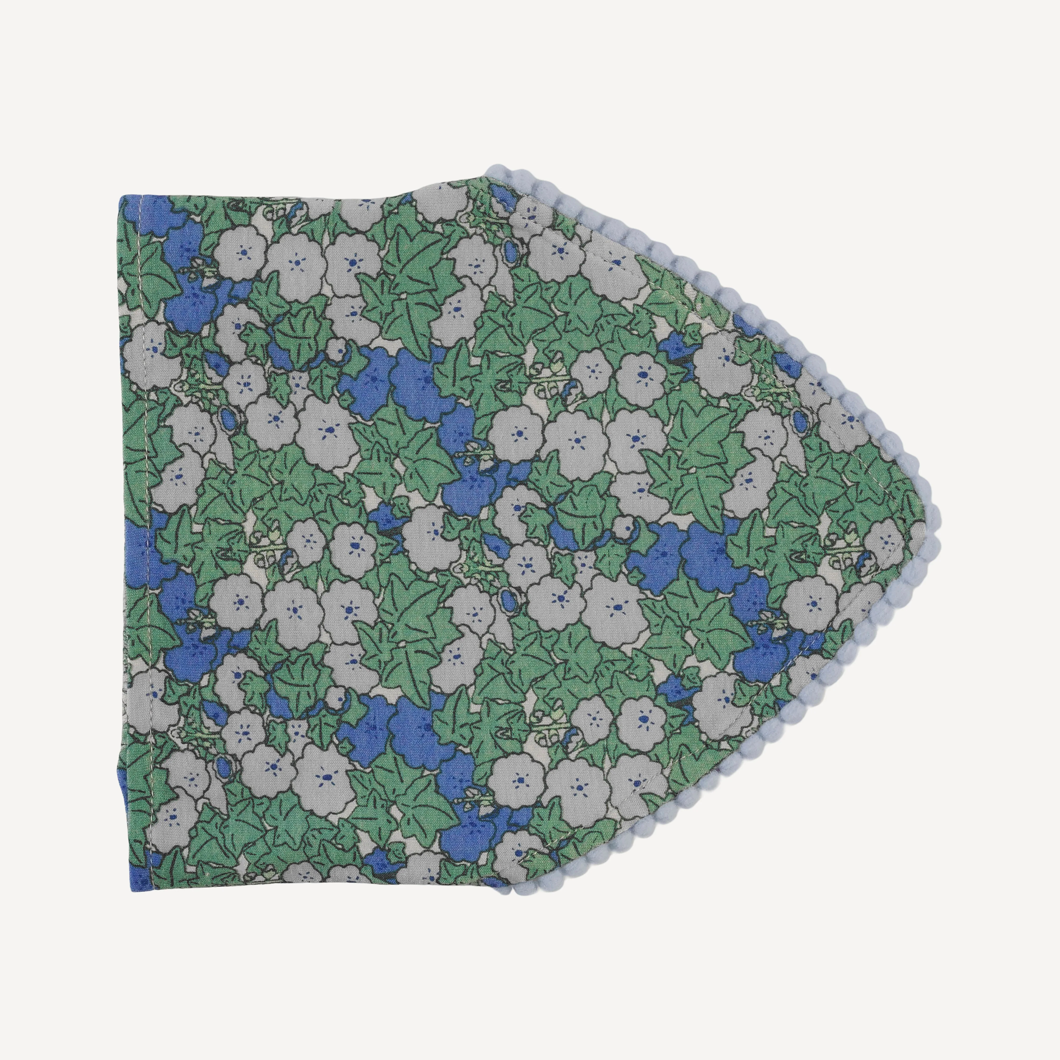 bandana pom pom headband | blue ivy floral | bamboo - Image 3