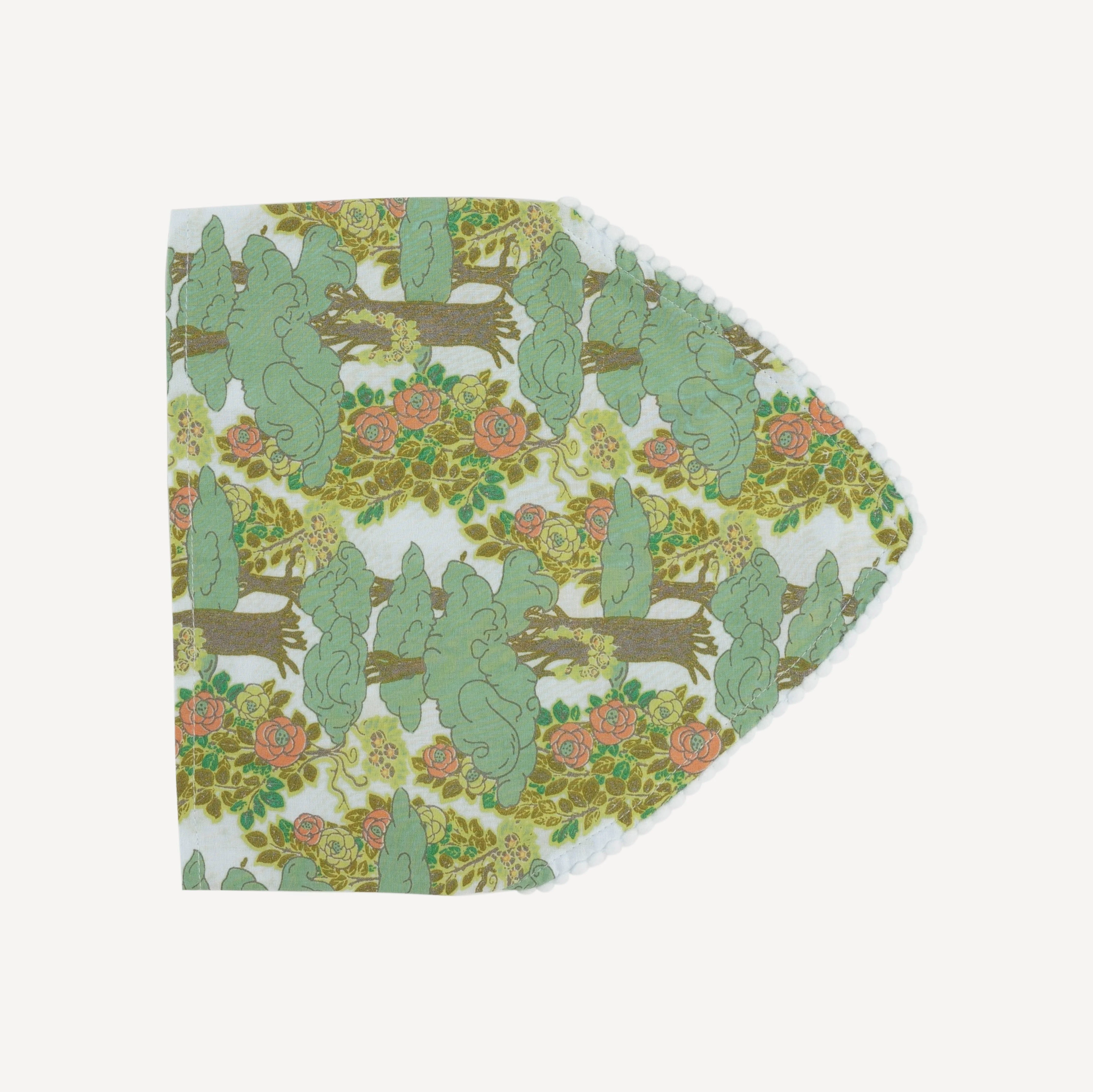 bandana pom pom headband | goldilocks morning woods | organic cotton woven - Image 3