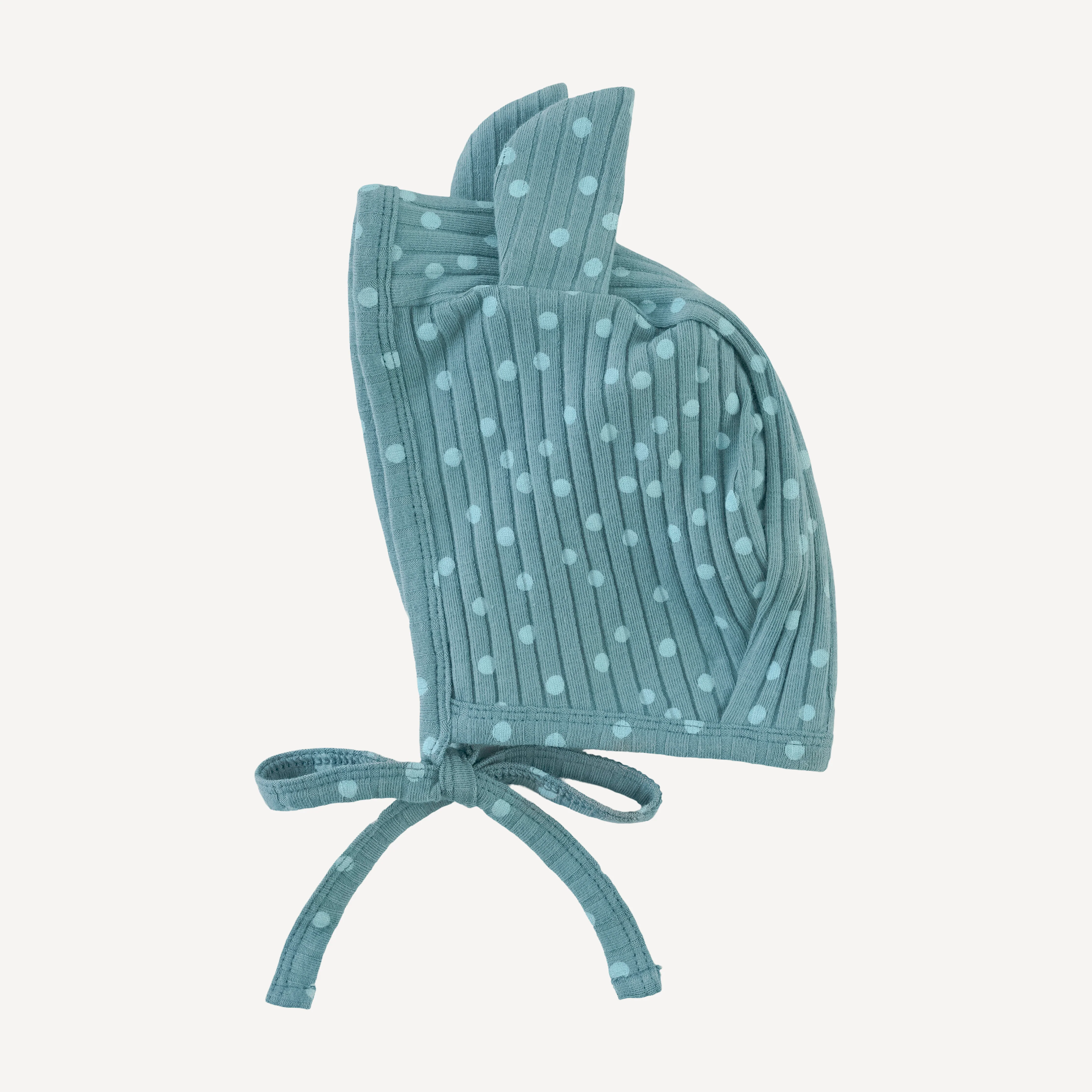 bear hat | blue dot | organic cotton wide rib - Image 3