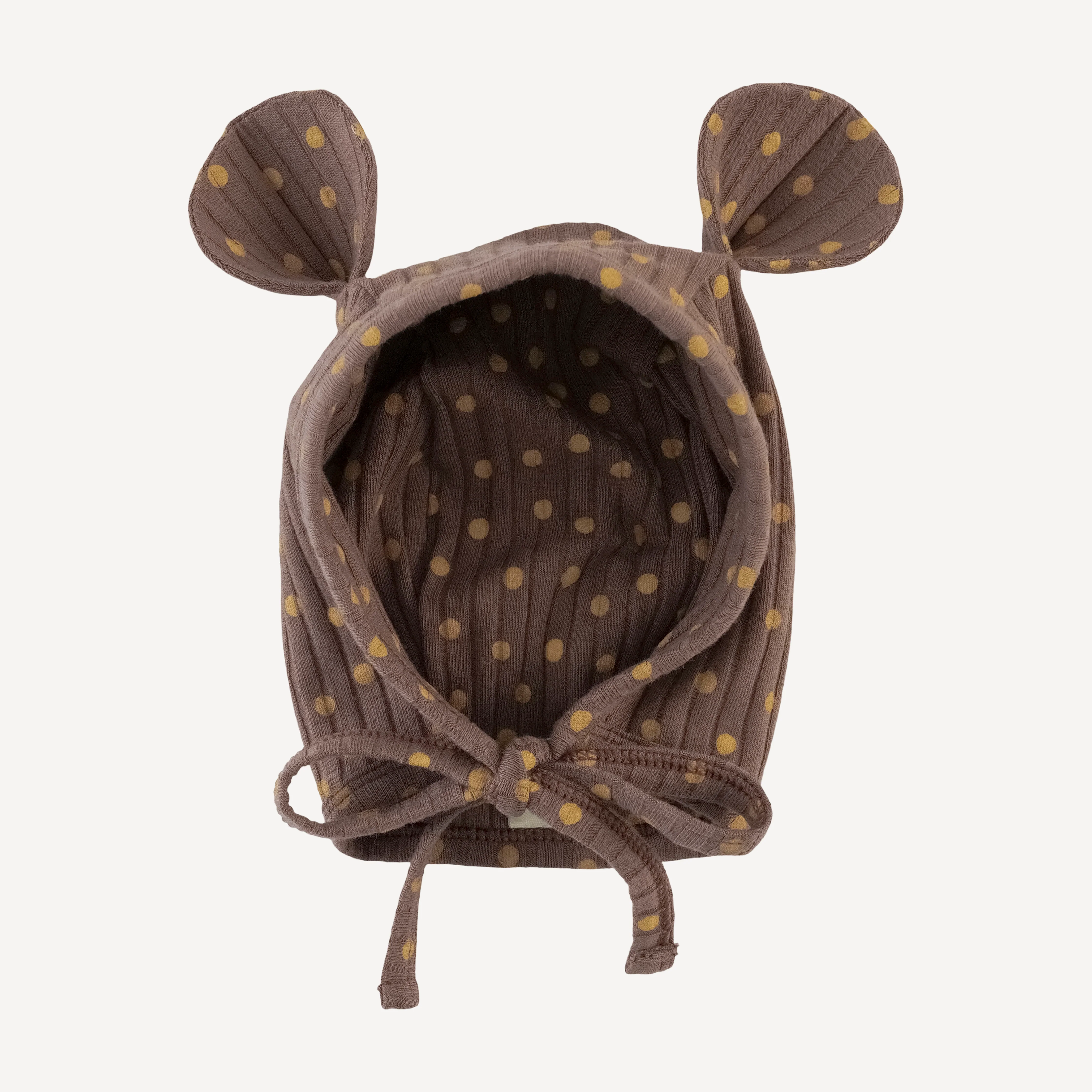 bear hat | neutral dot | organic cotton wide rib