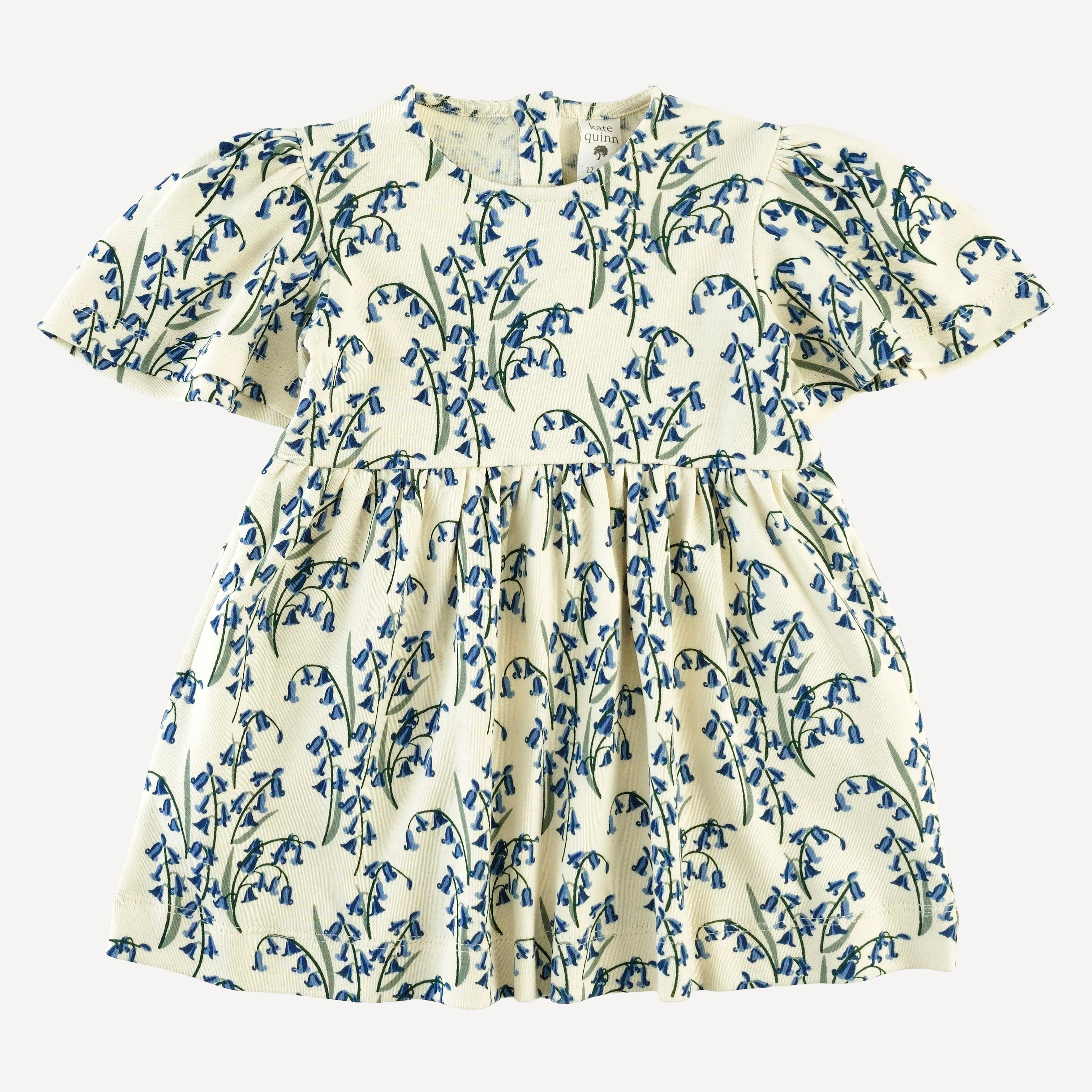 bell sleeve dress | bluebells | organic cotton interlock