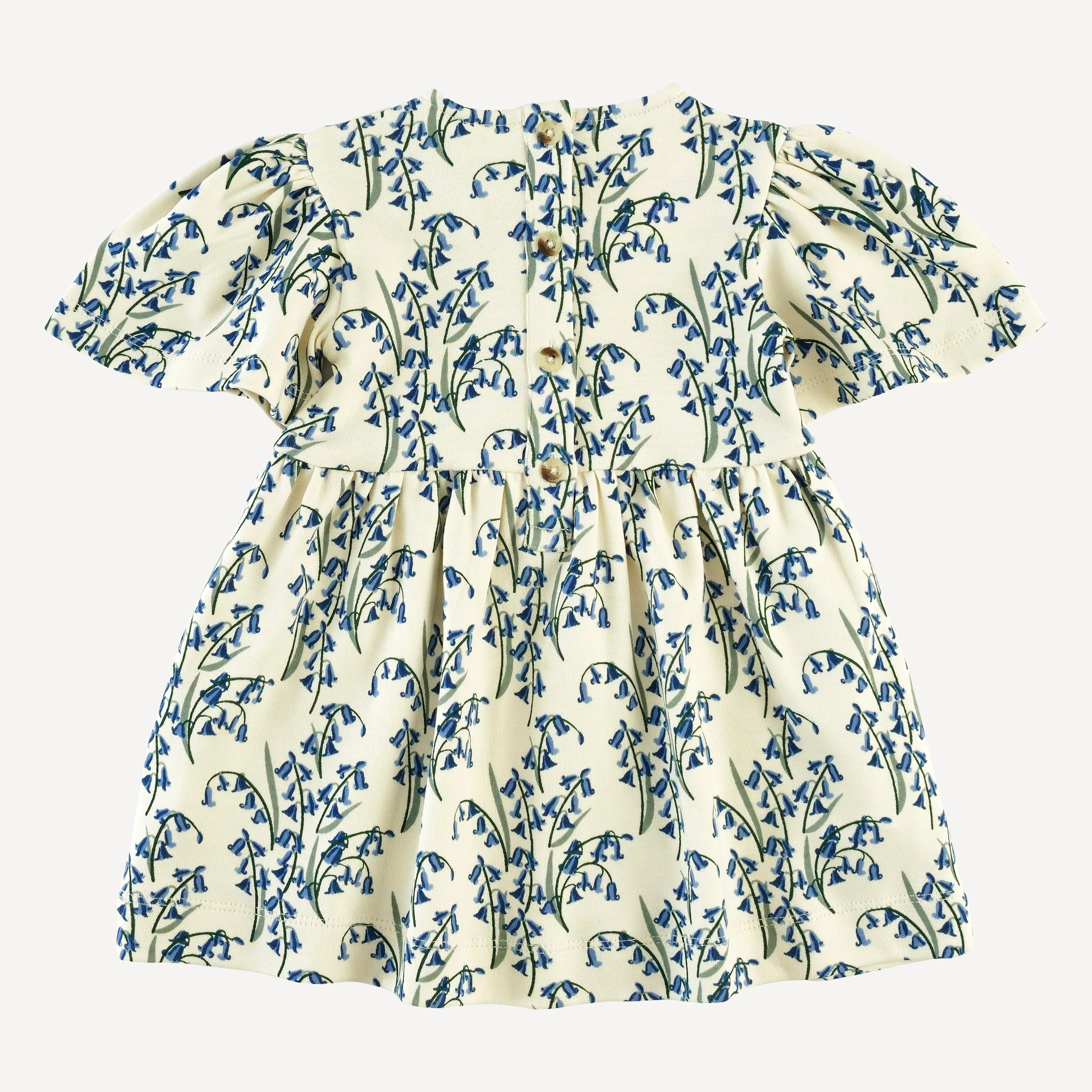 bell sleeve dress | bluebells | organic cotton interlock - Image 3