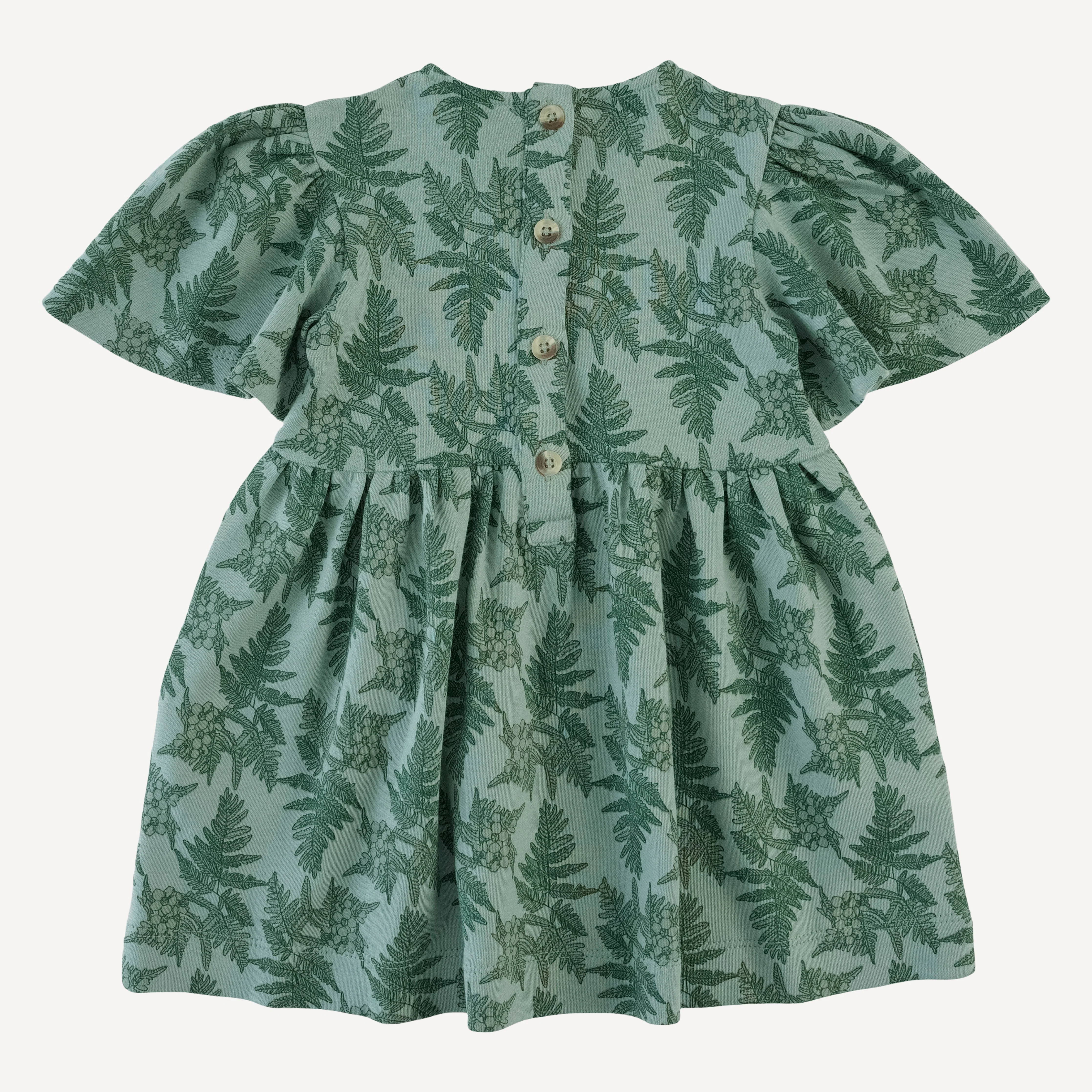 bell sleeve dress | fern floral | organic cotton interlock - Image 3