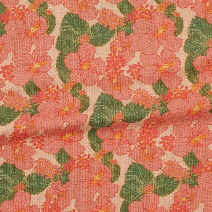 bell sleeve dress | tropical flower party | bamboo - Image 2