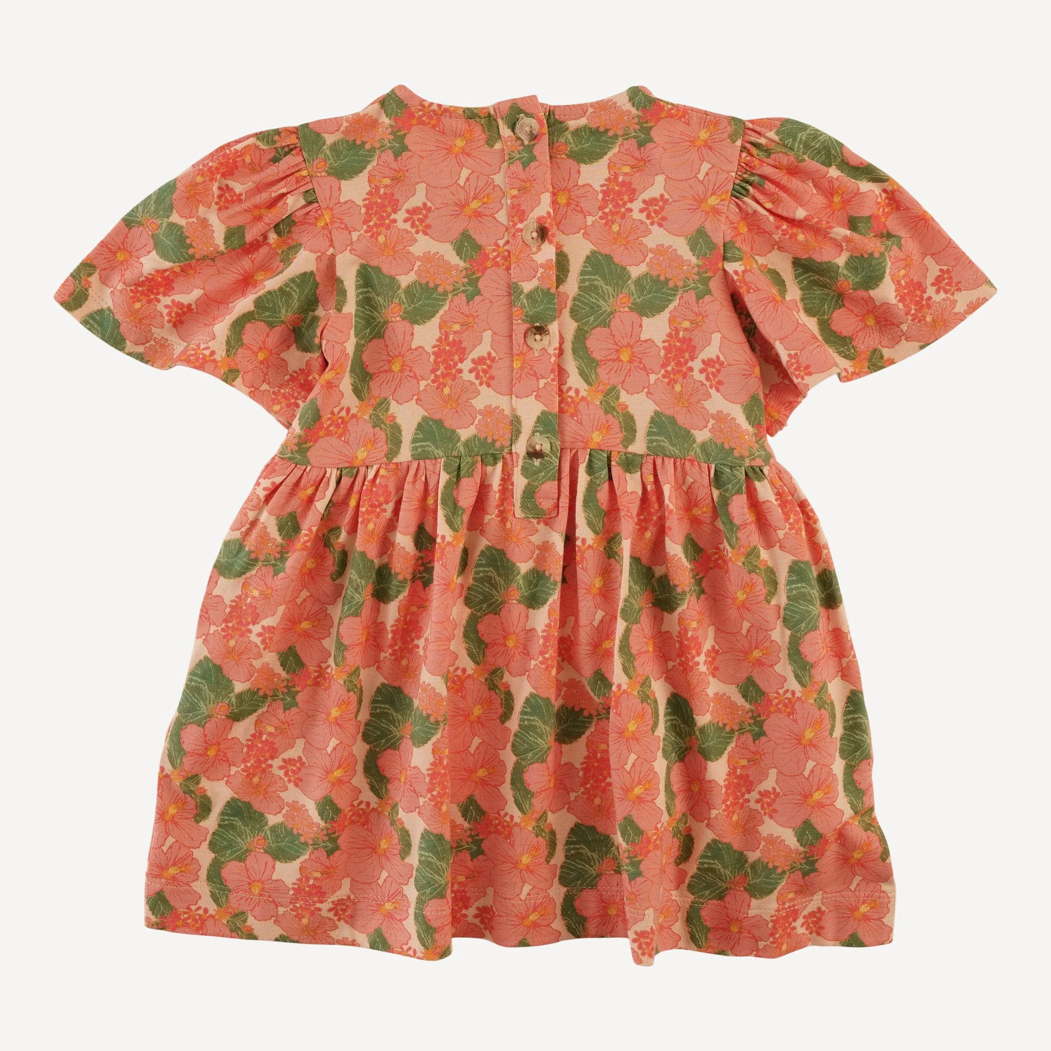 bell sleeve dress | tropical flower party | bamboo - Image 3