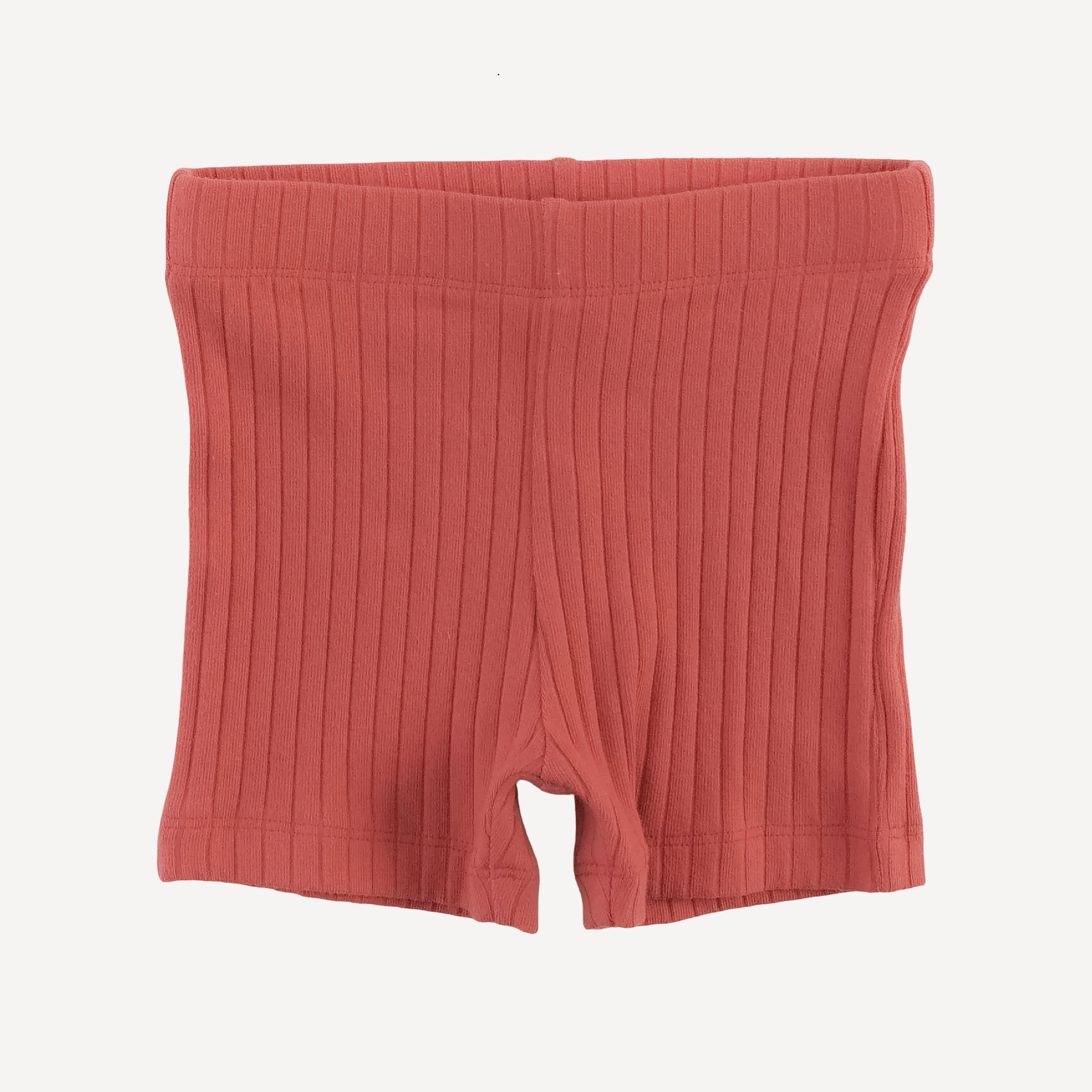bike short | earthen red | organic cotton wide rib