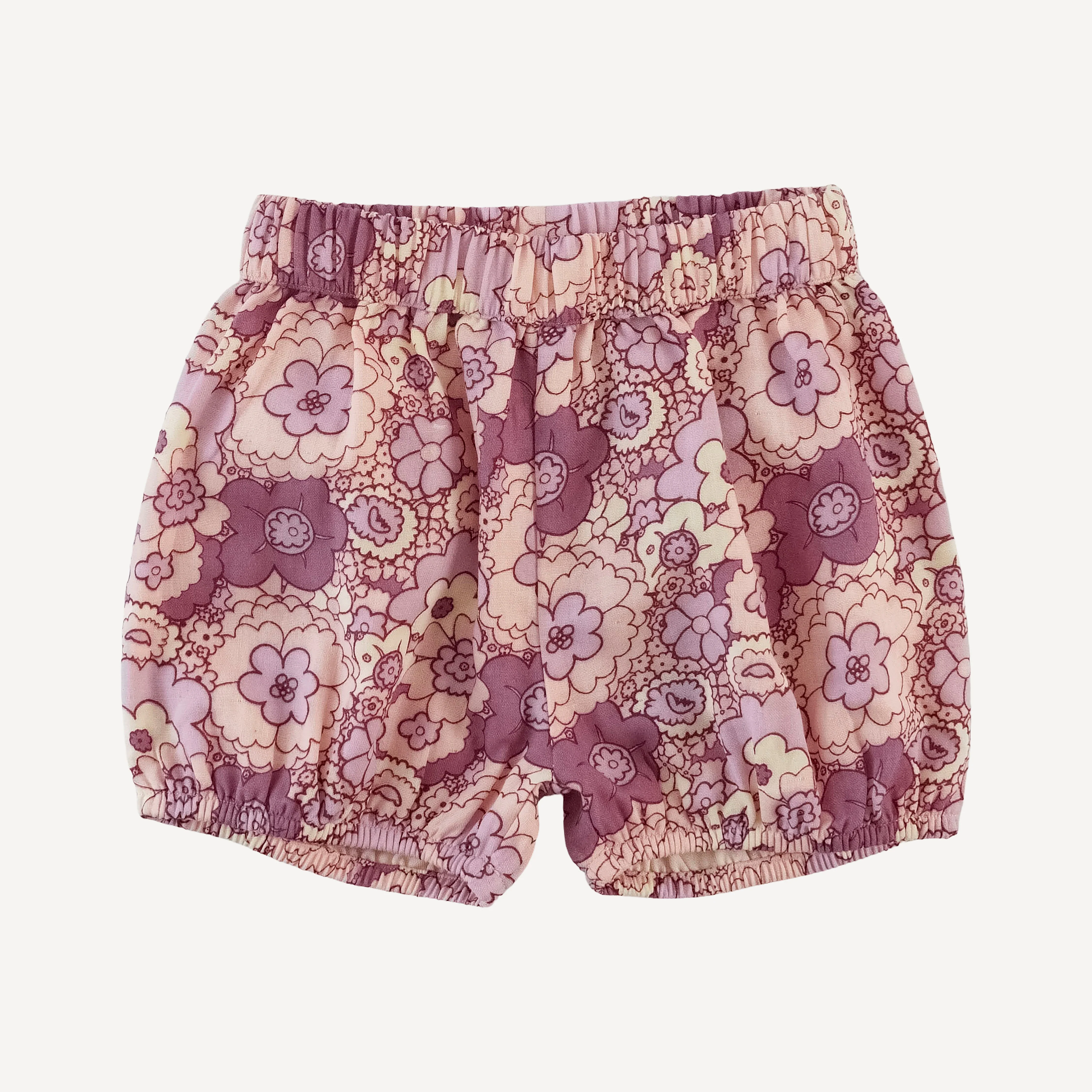 bloomer short | mauve 60s floral | organic cotton gauze