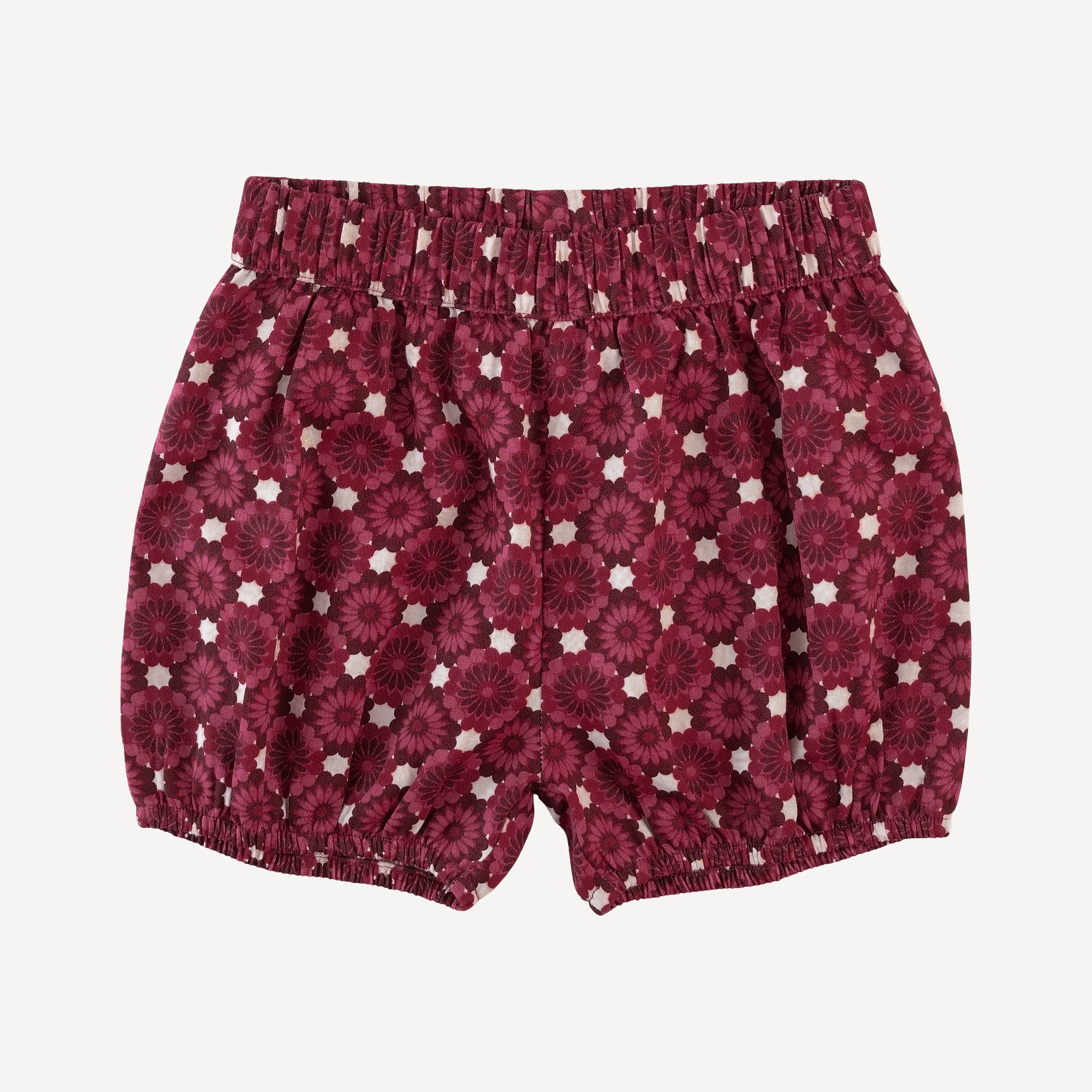 bloomer short | red geo floral | organic cotton sateen woven
