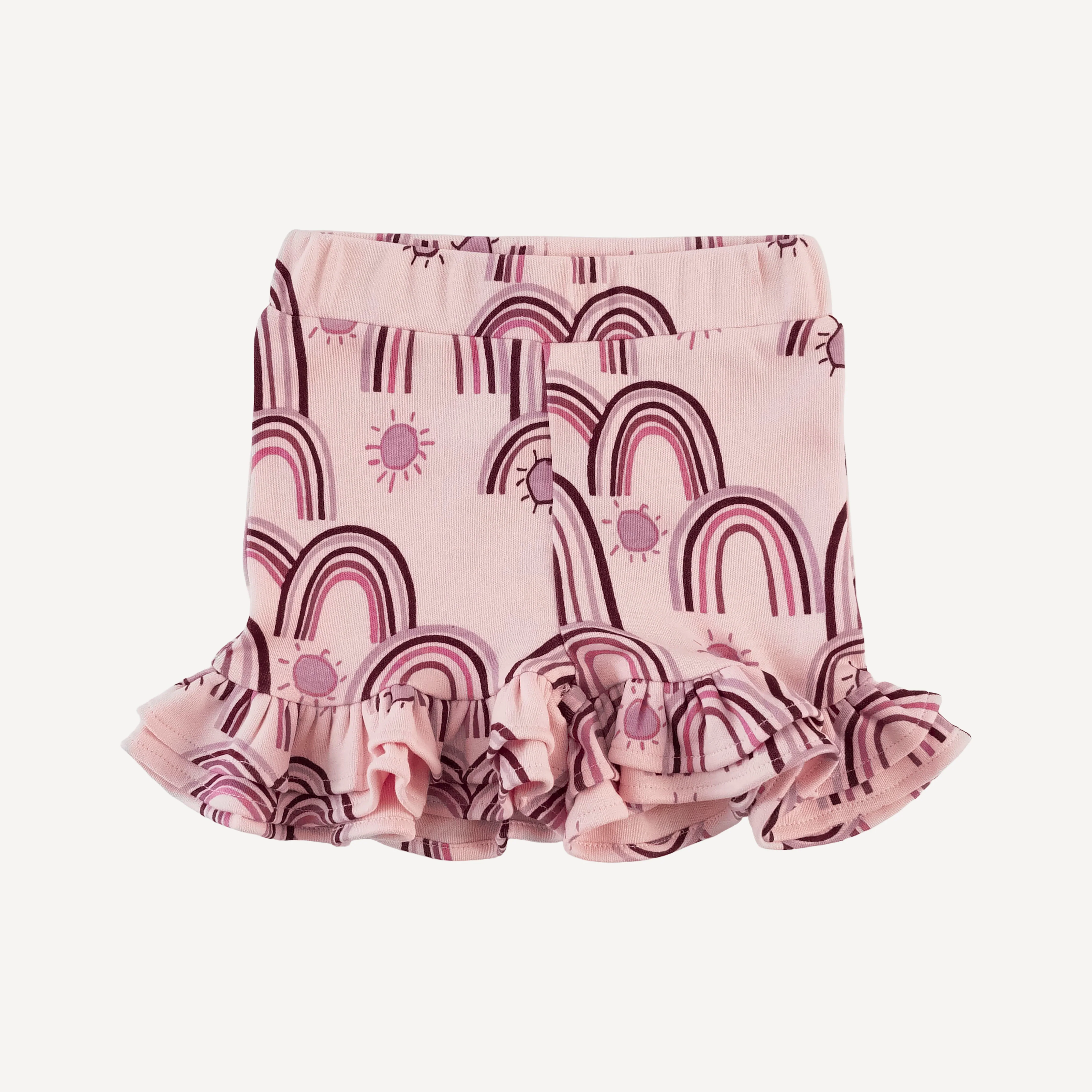 bo peep short | mauve rainbow | organic cotton interlock