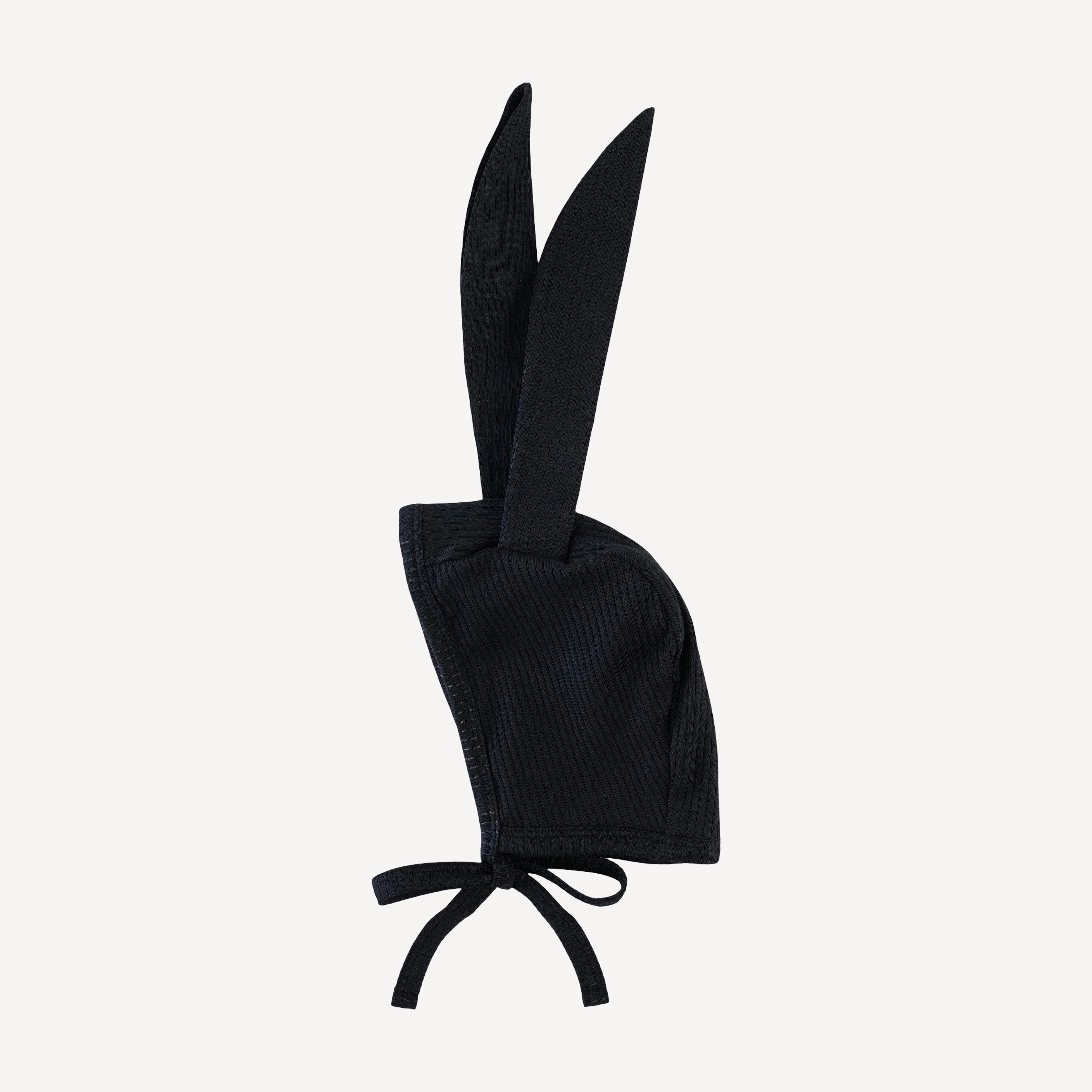 bunny hat | black | organic cotton single rib - Image 3