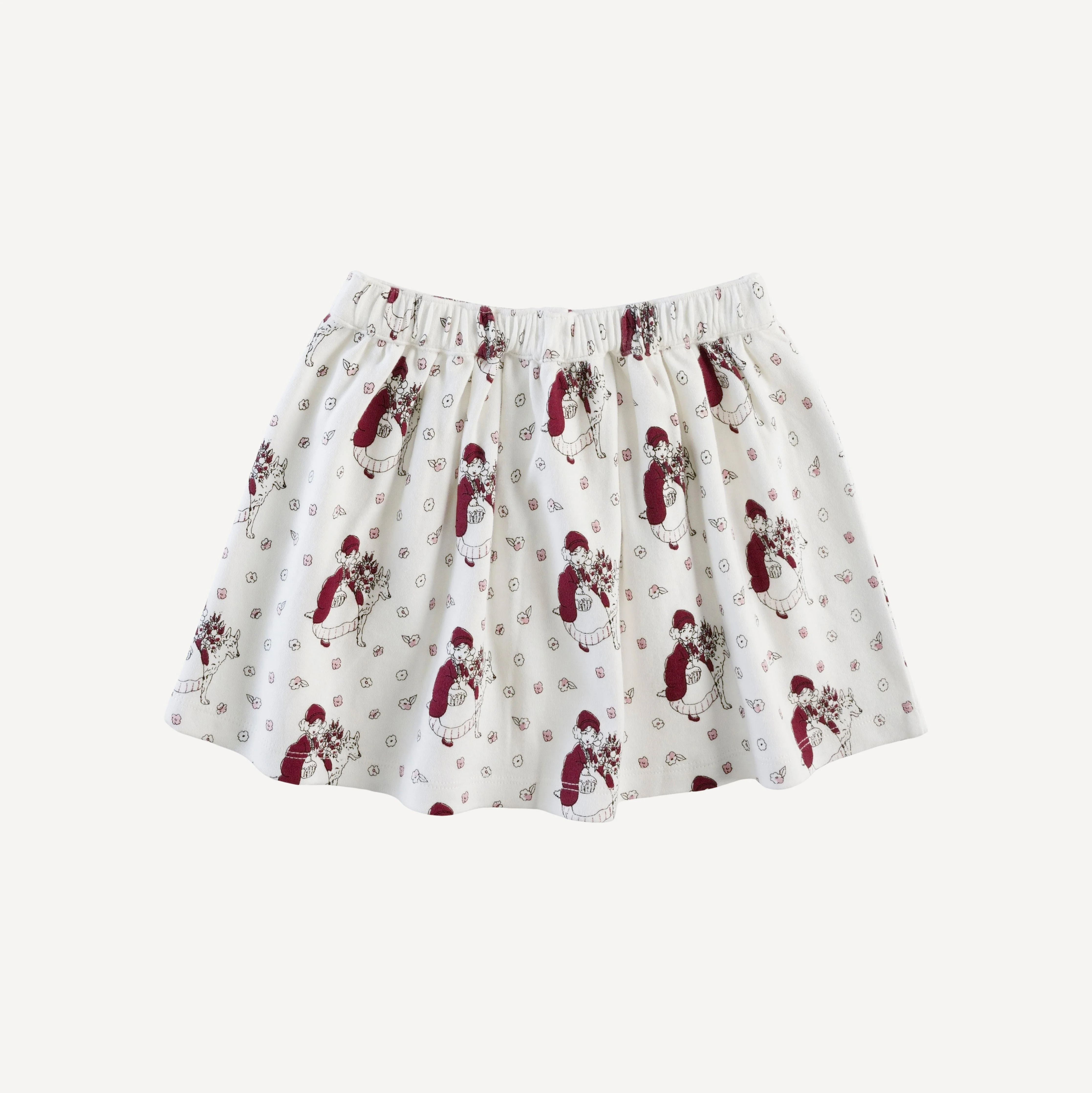 button skirt | little red | organic cotton interlock - Image 3