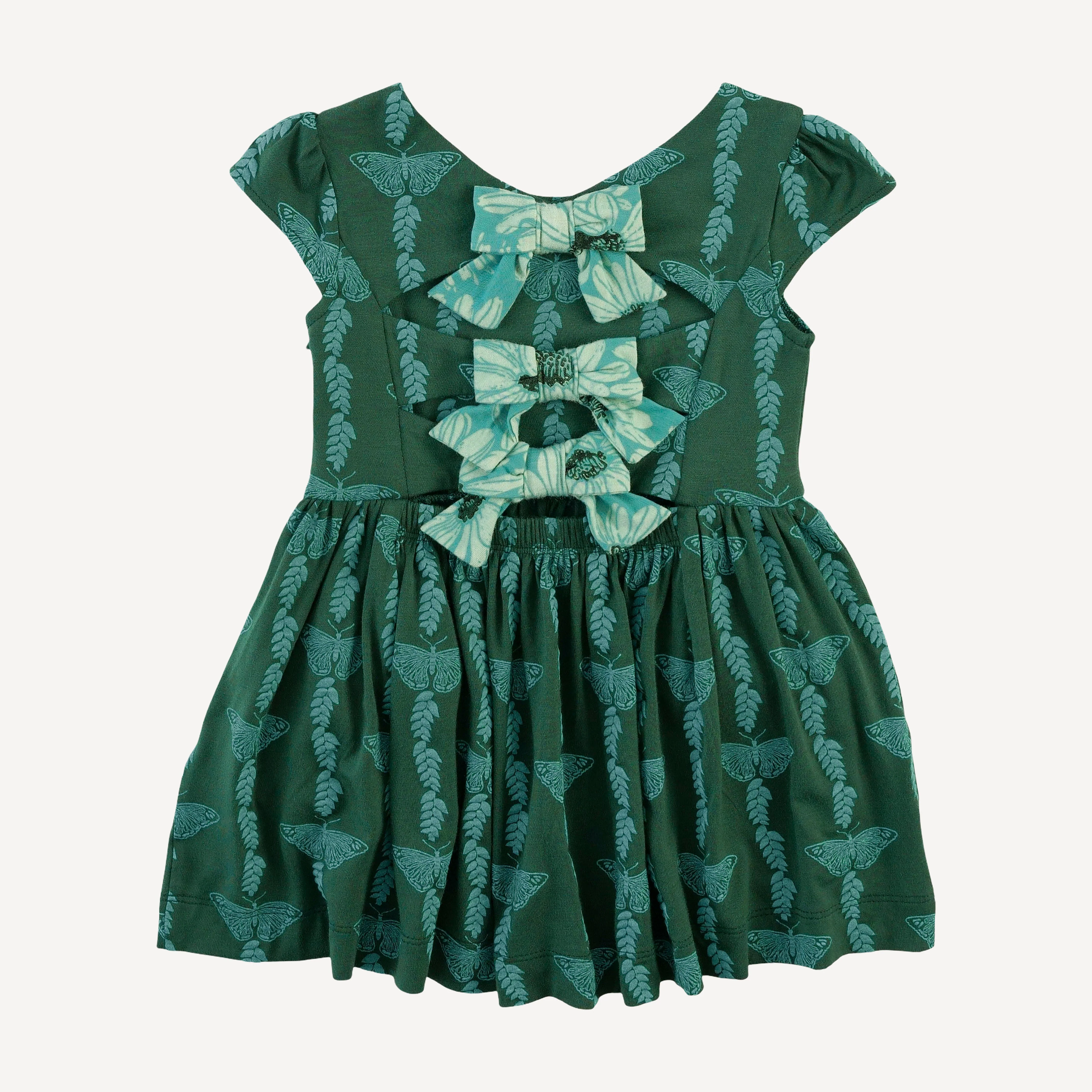 cap sleeve back bow dress | juniper butterfly vine | bamboo - Image 2