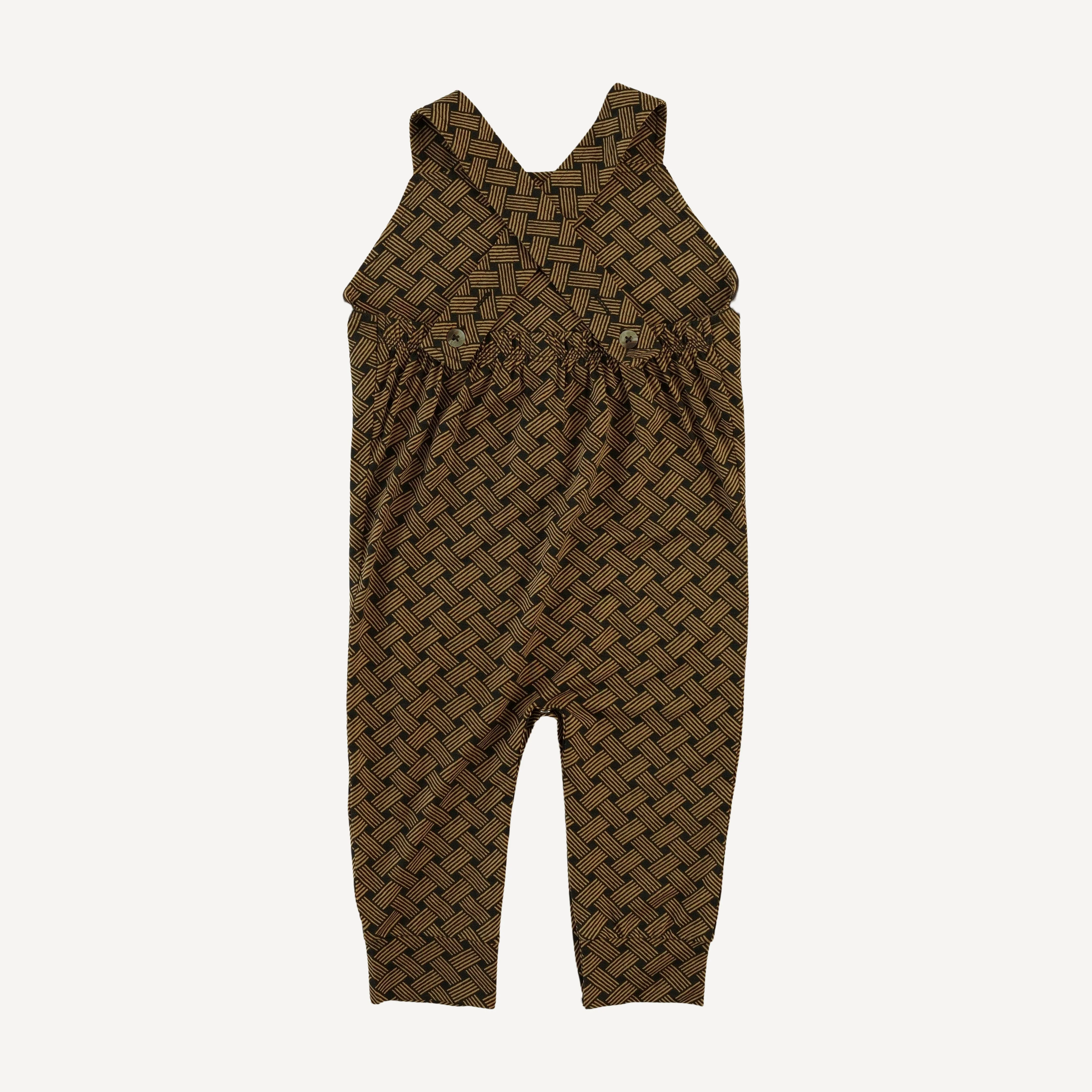 chevron overall jumpsuit | golden basketweave | bamboo - Image 3