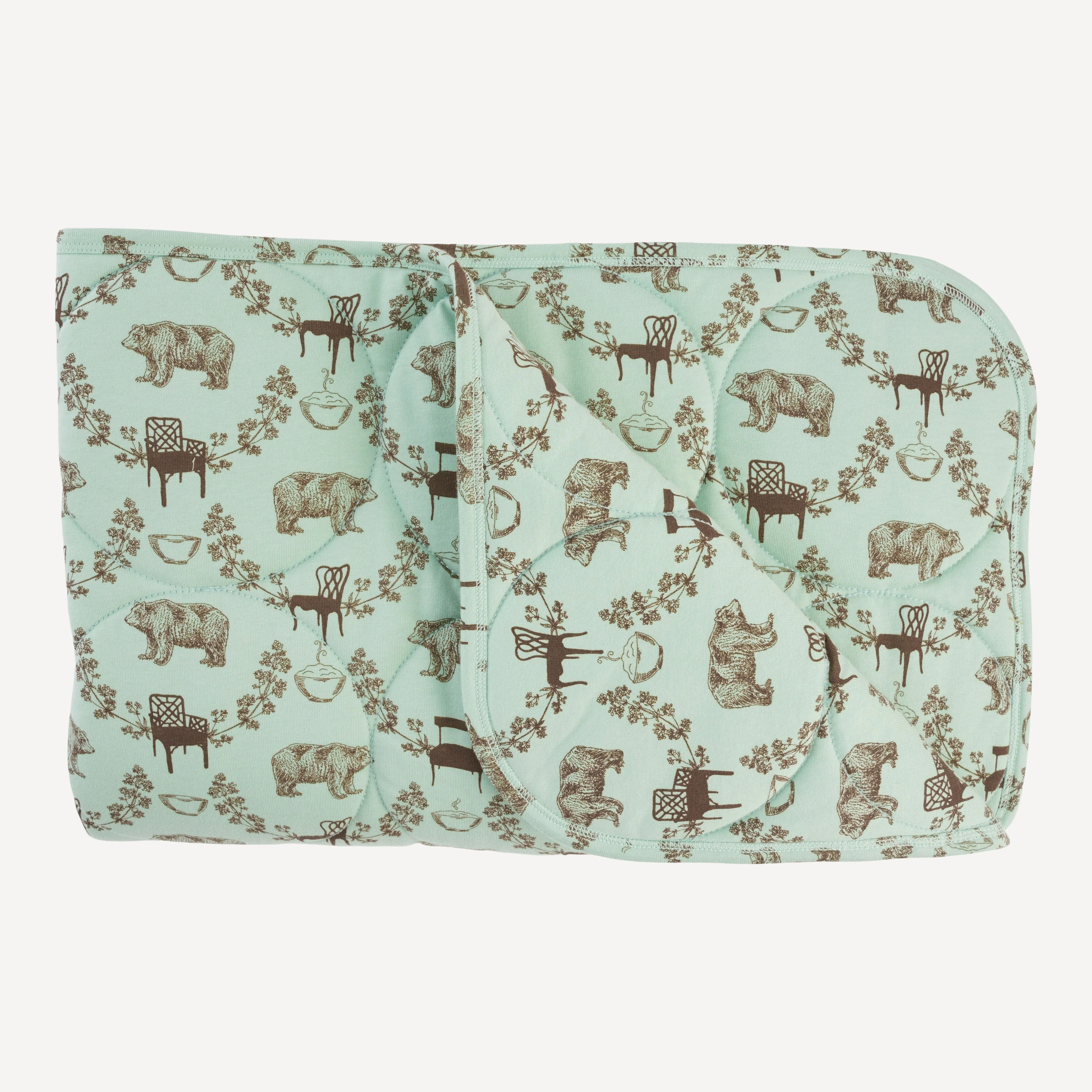 classic circle quilt | bears + chairs | organic cotton jersey - Image 3