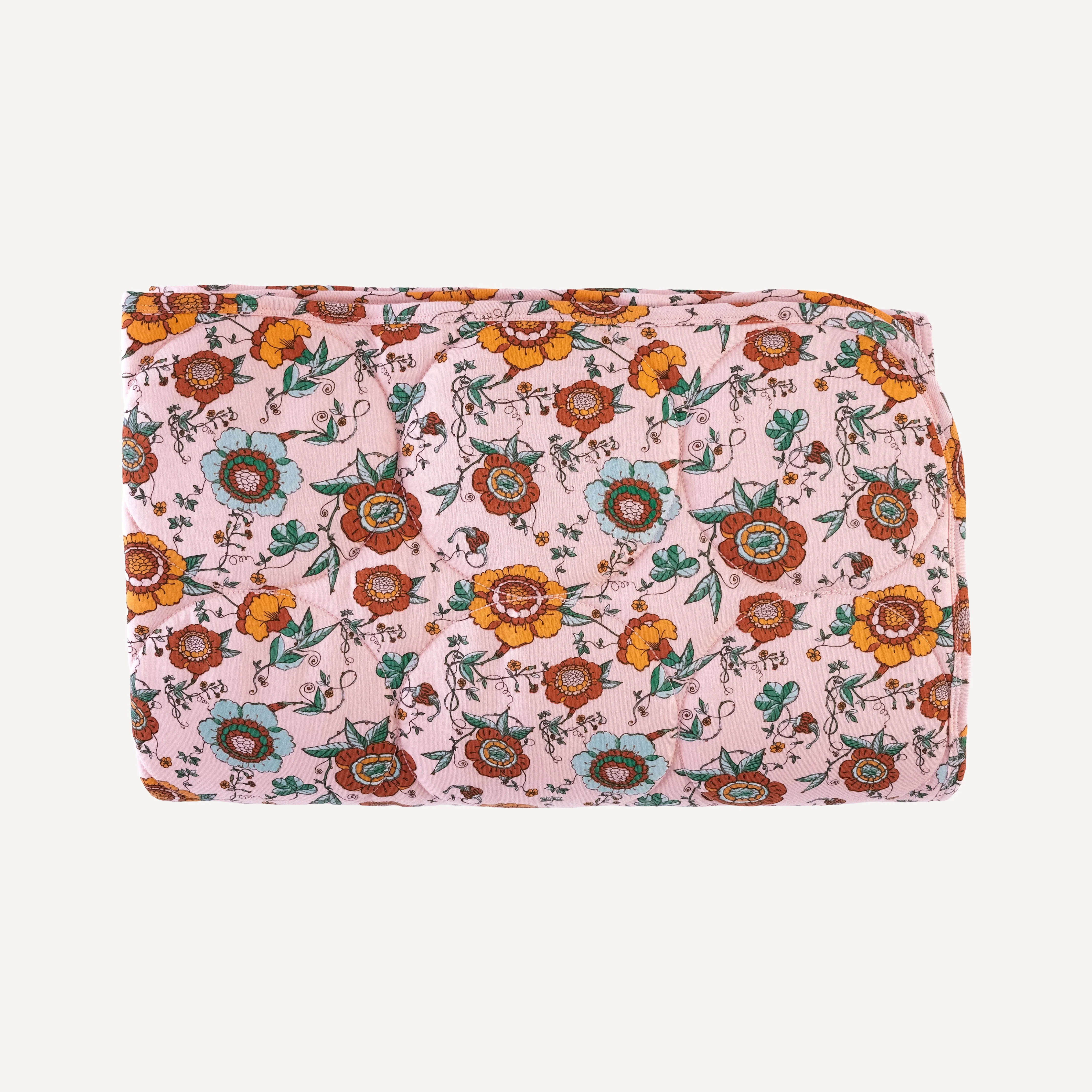 classic circle quilt | chinoiserie floral | organic cotton jersey