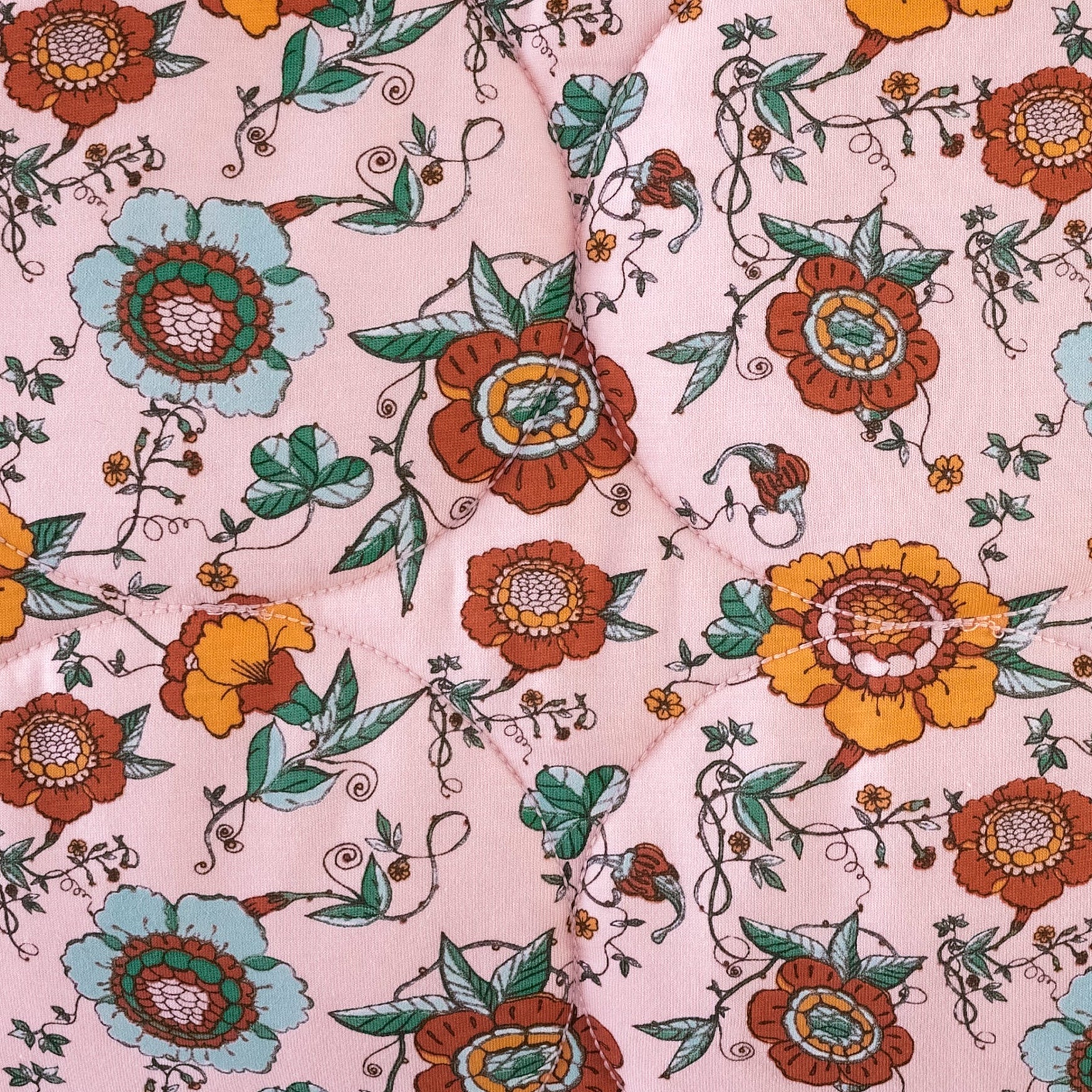 classic circle quilt | chinoiserie floral | organic cotton jersey - Image 2