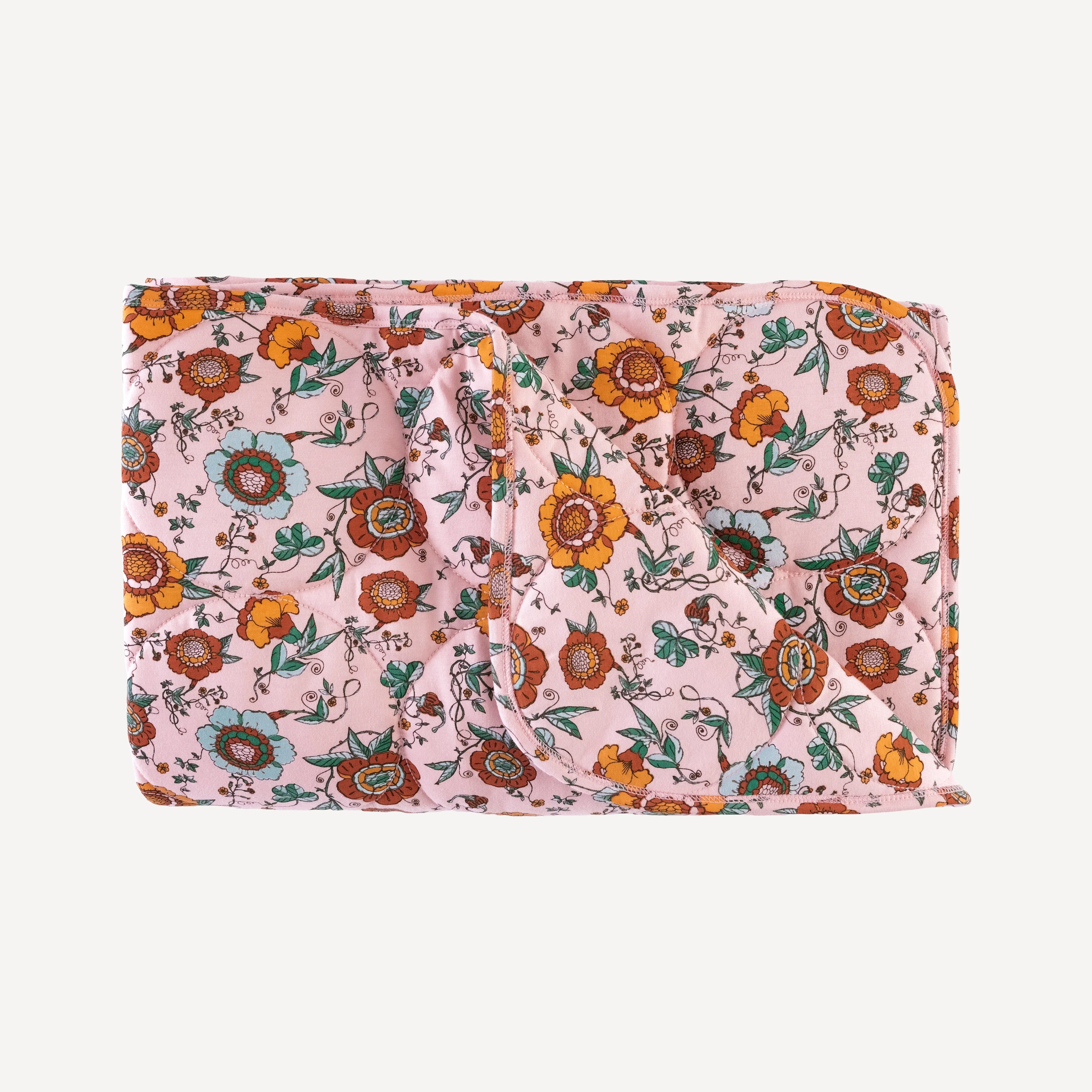 classic circle quilt | chinoiserie floral | organic cotton jersey - Image 3