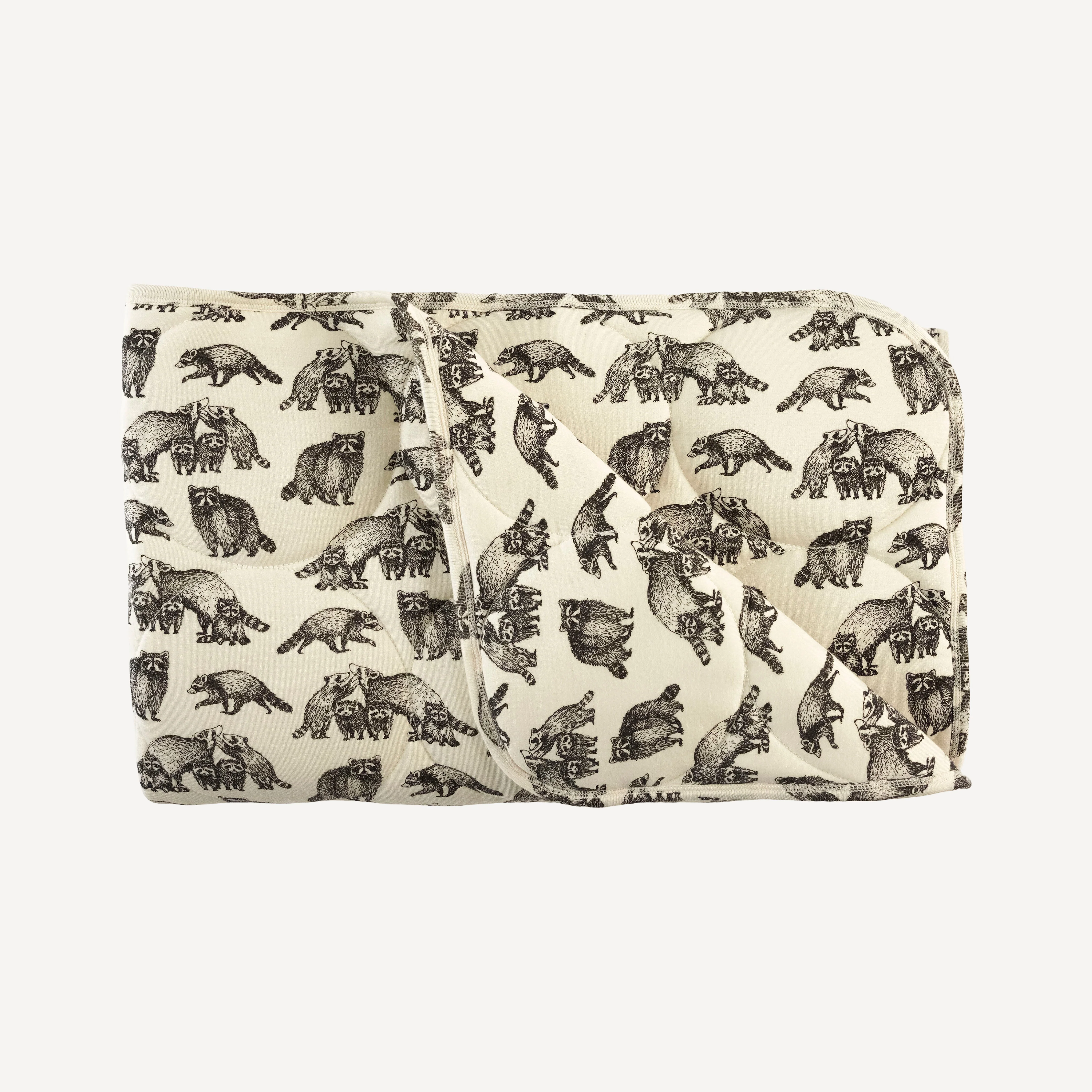 classic circle quilt | raccoons | bamboo - Image 3