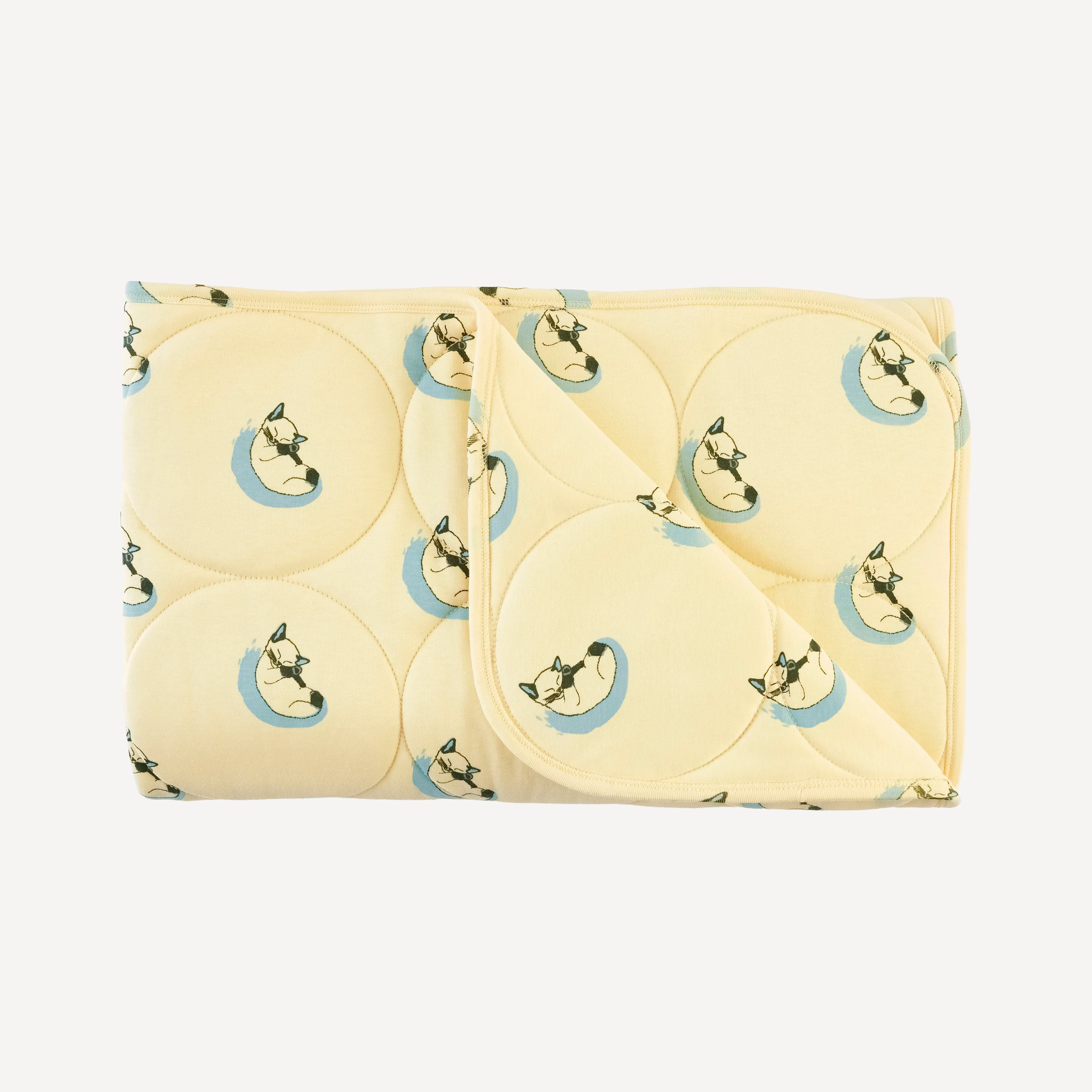 classic circle quilt | siamese cats | organic cotton interlock - Image 3