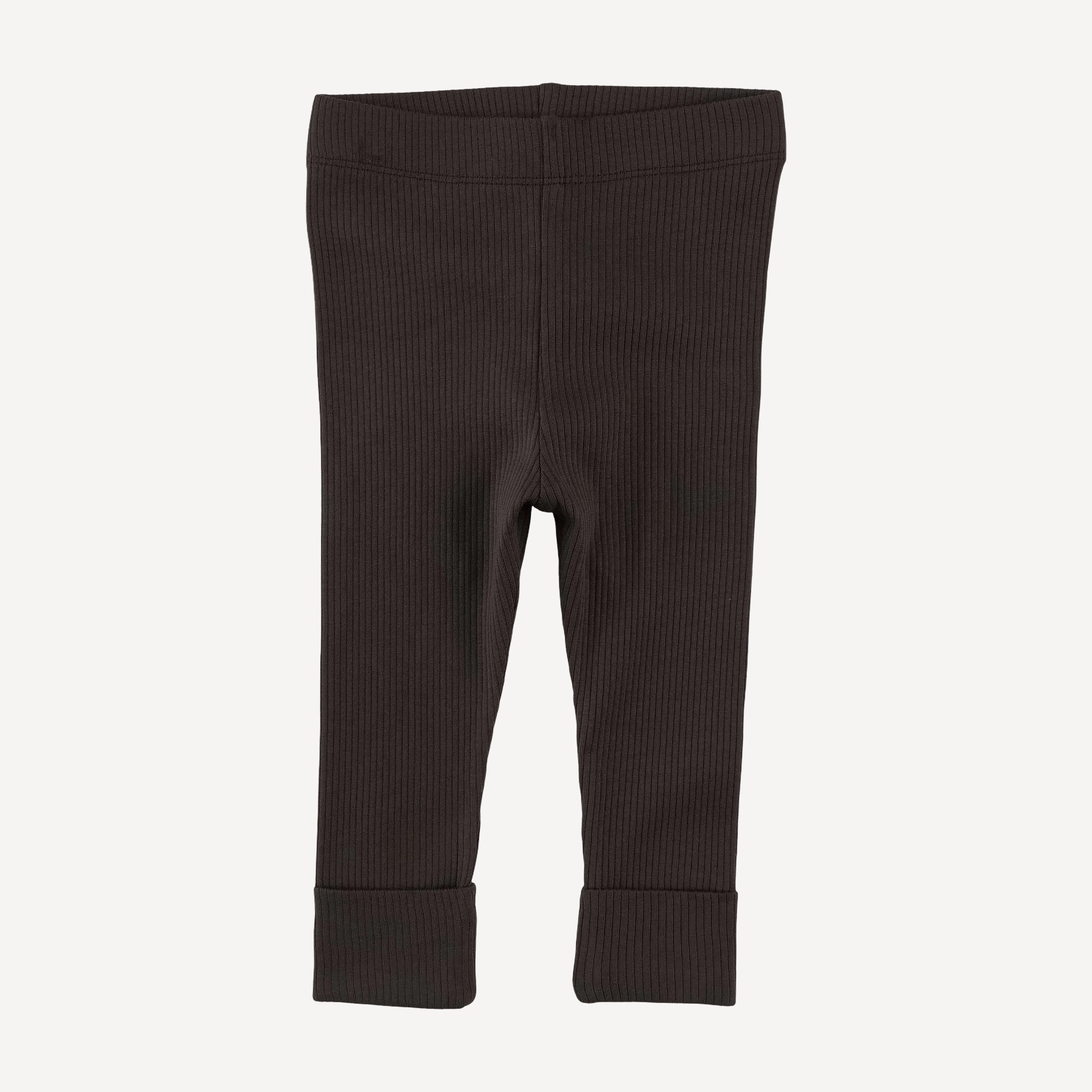 classic cuffed legging | hot fudge | organic cotton single rib