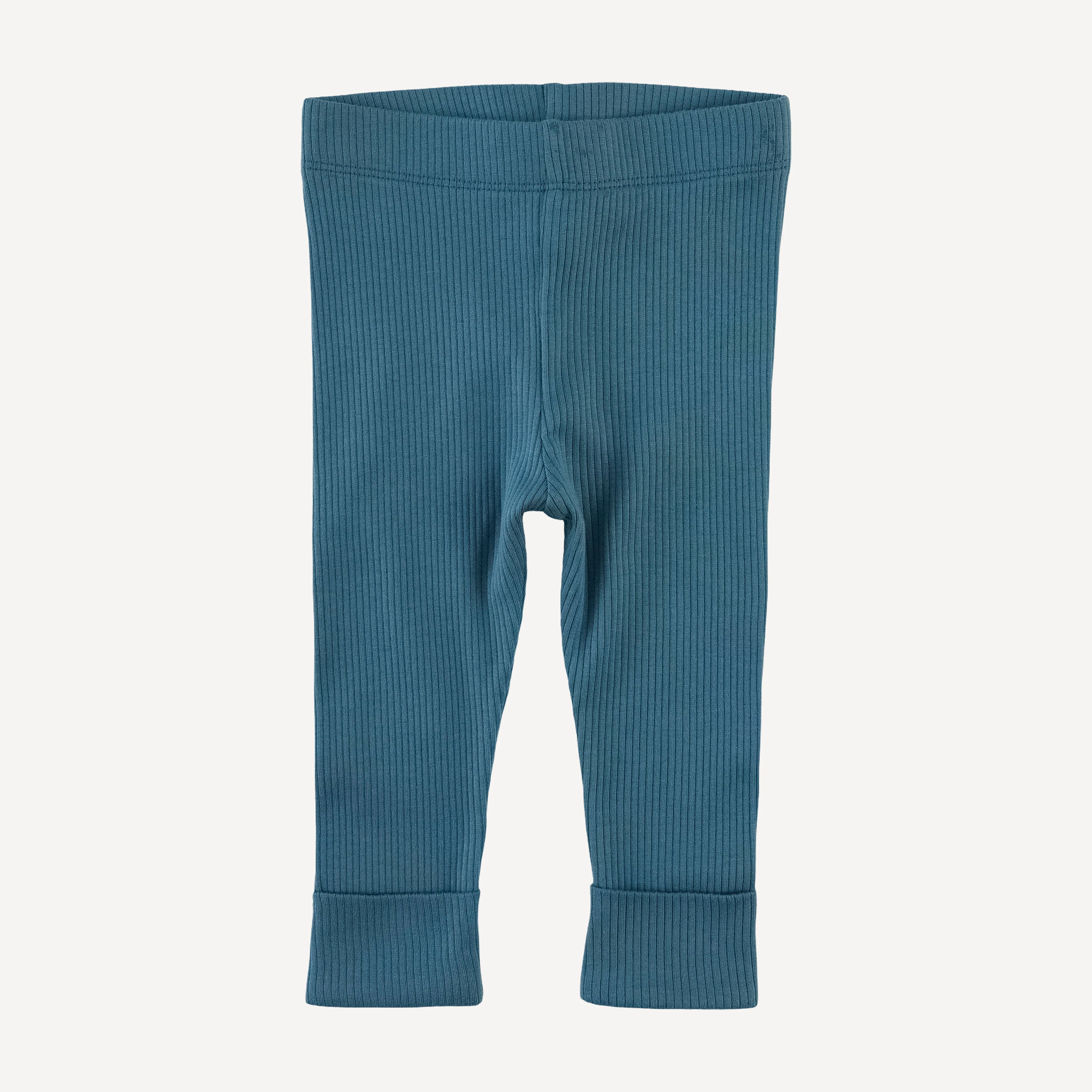 classic cuffed legging | stone blue | organic cotton single rib