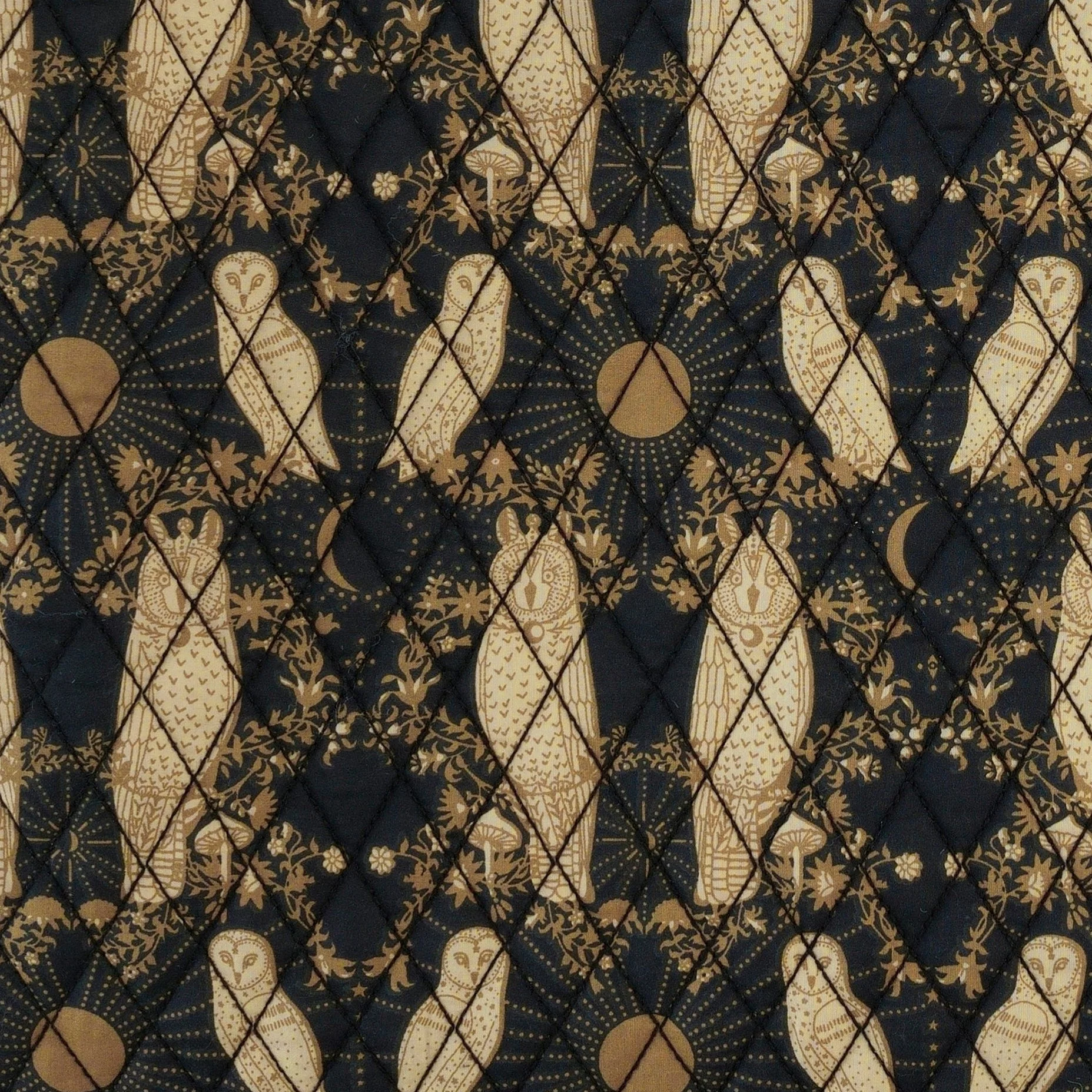 classic diamond quilt | mystical owl | organic cotton woven - Image 2