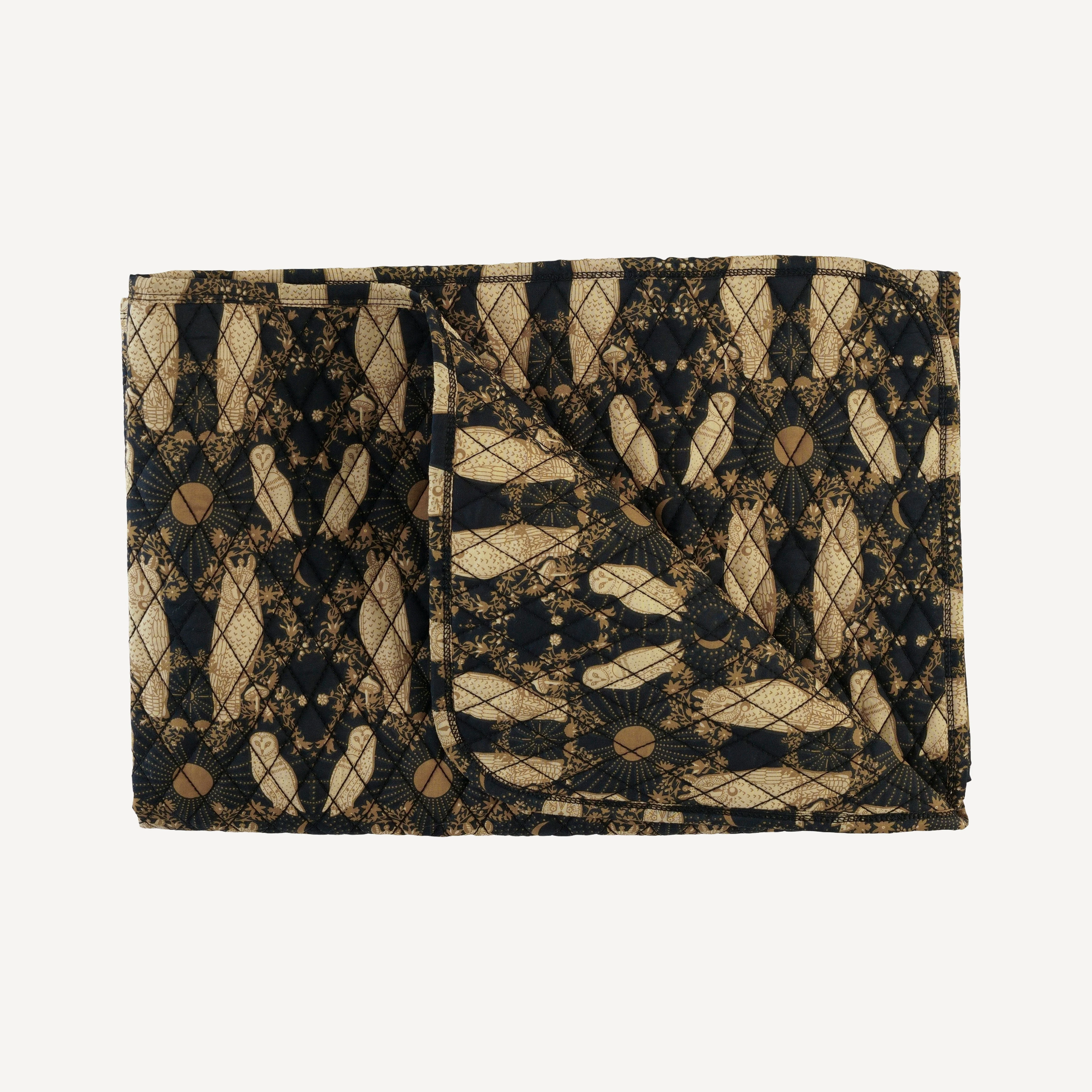 classic diamond quilt | mystical owl | organic cotton woven - Image 3