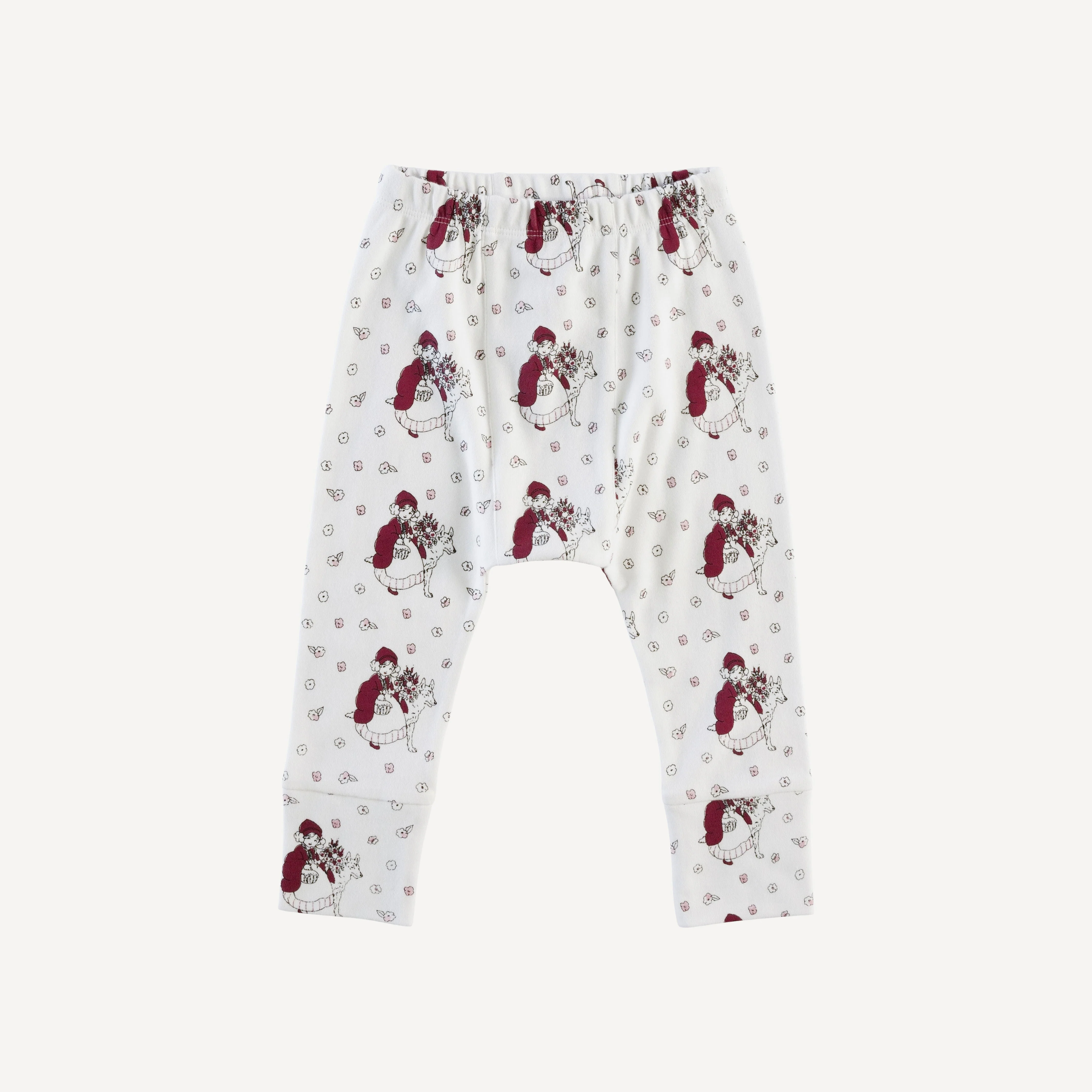 classic panda pant | little red | organic cotton interlock