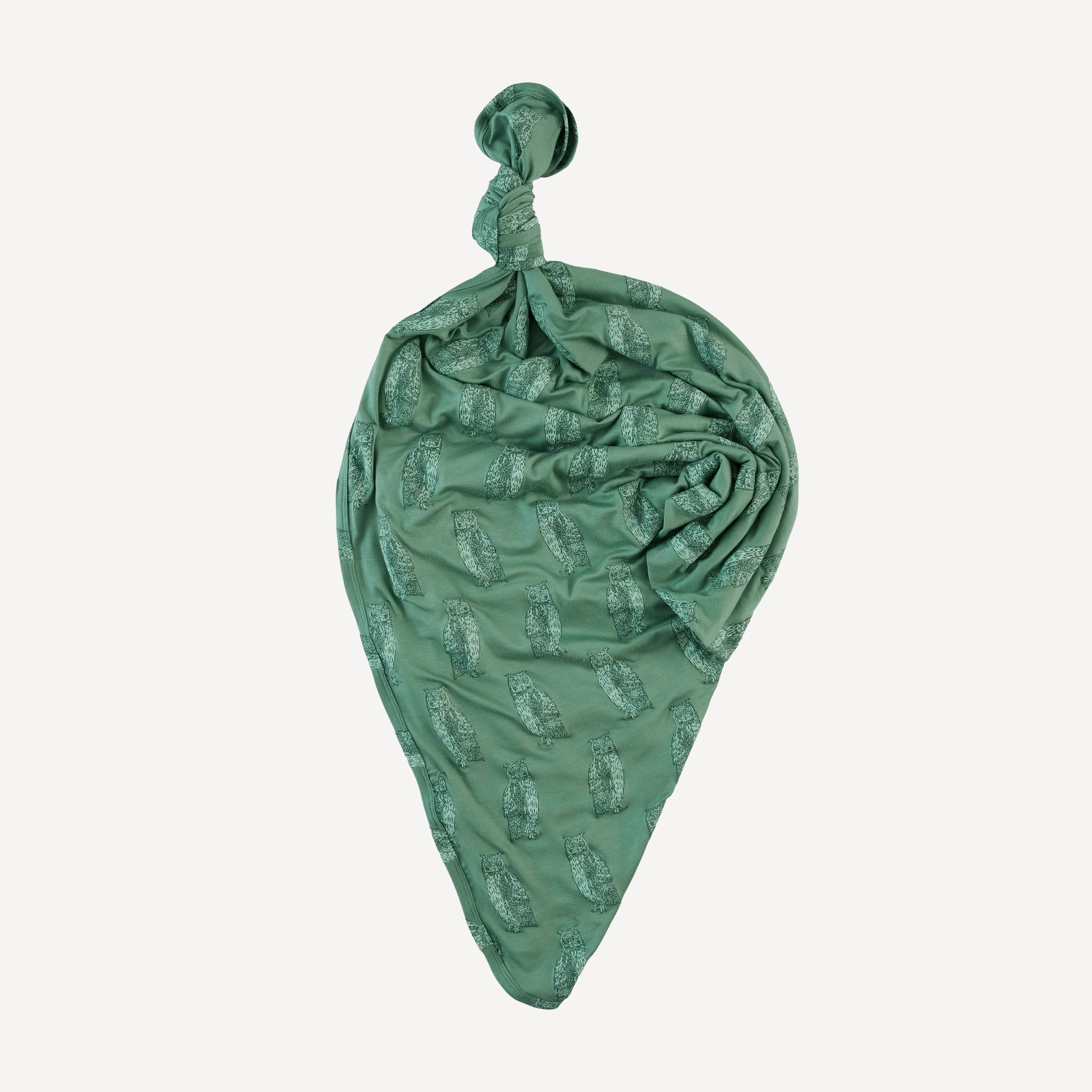 classic single layer blanket | green owl | bamboo