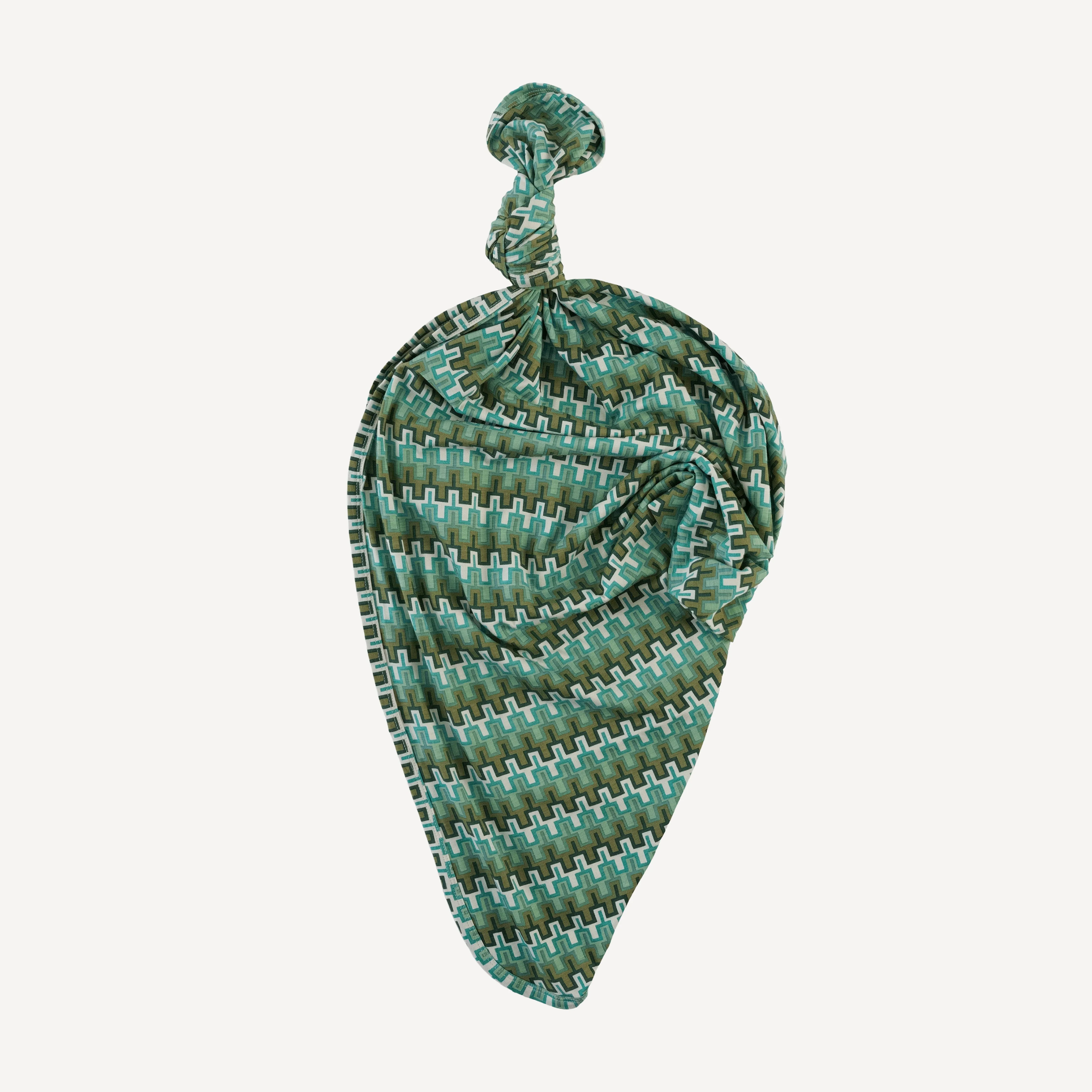 classic single layer blanket | mini green taffy stripe | bamboo
