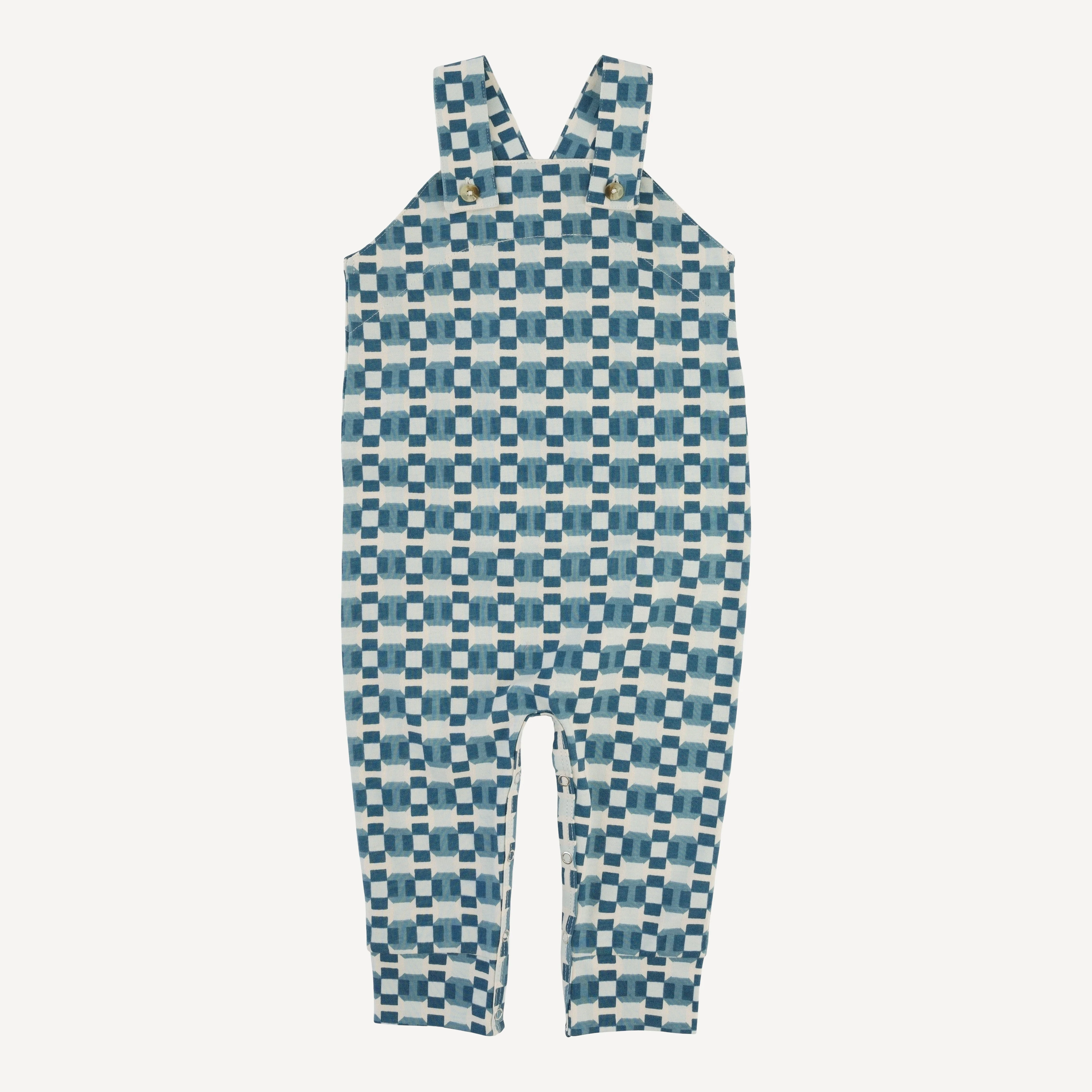 country cuffed jumpsuit | blue graphic | organic cotton jersey