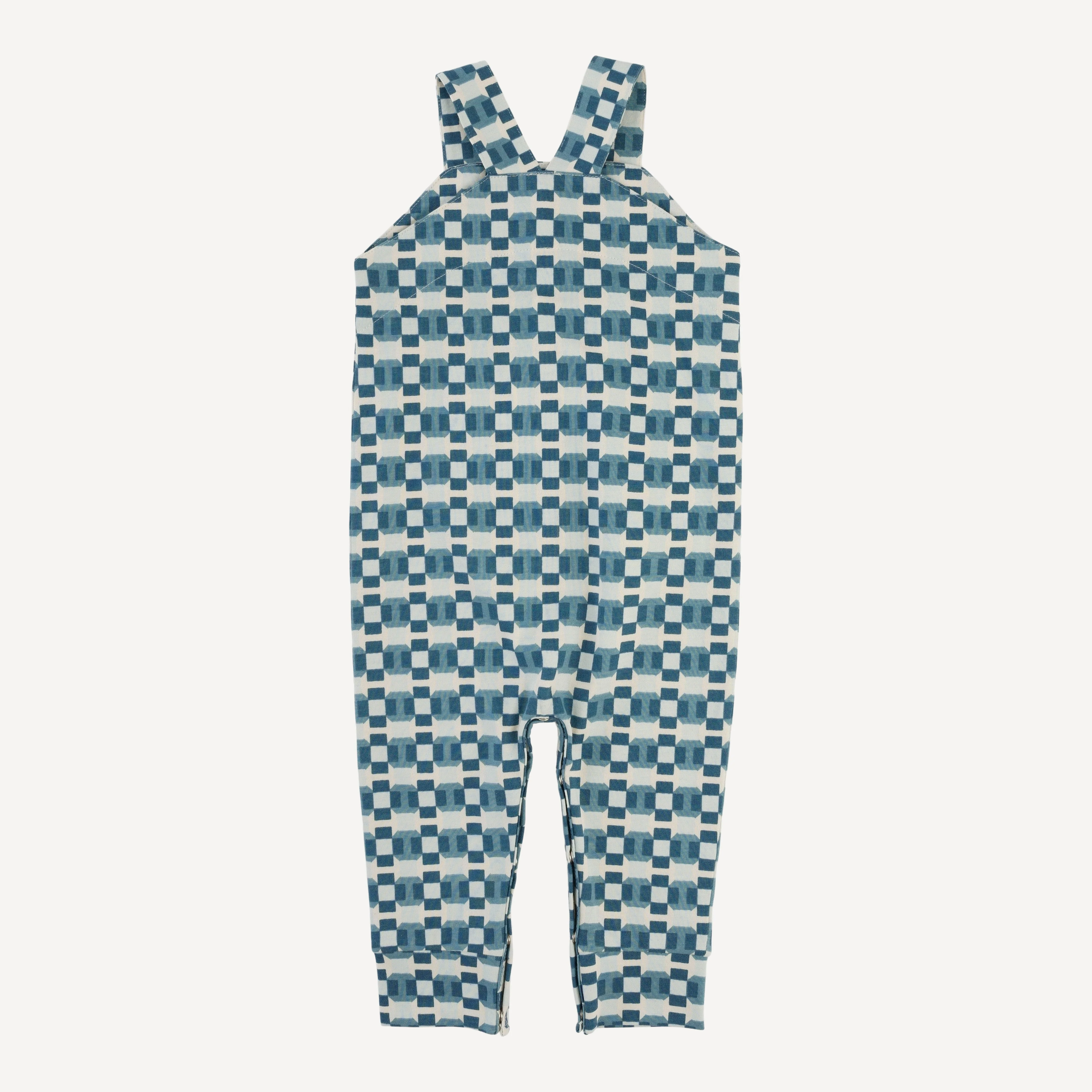 country cuffed jumpsuit | blue graphic | organic cotton jersey - Image 3