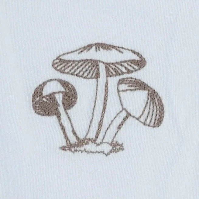 embroidered small ruffle bonnet | country air | organic cotton jersey - Image 2