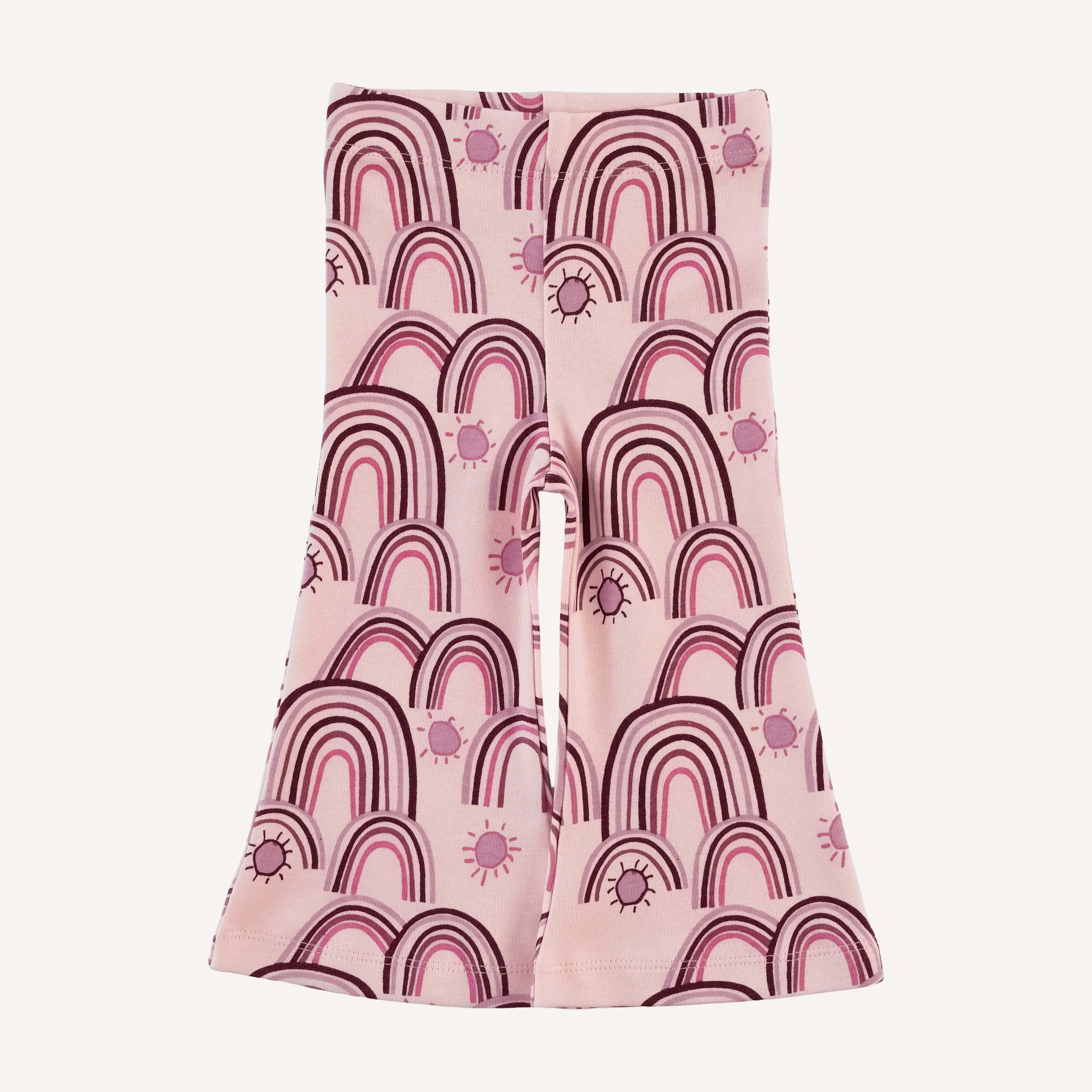 flare leg pant | mauve rainbow | organic cotton interlock