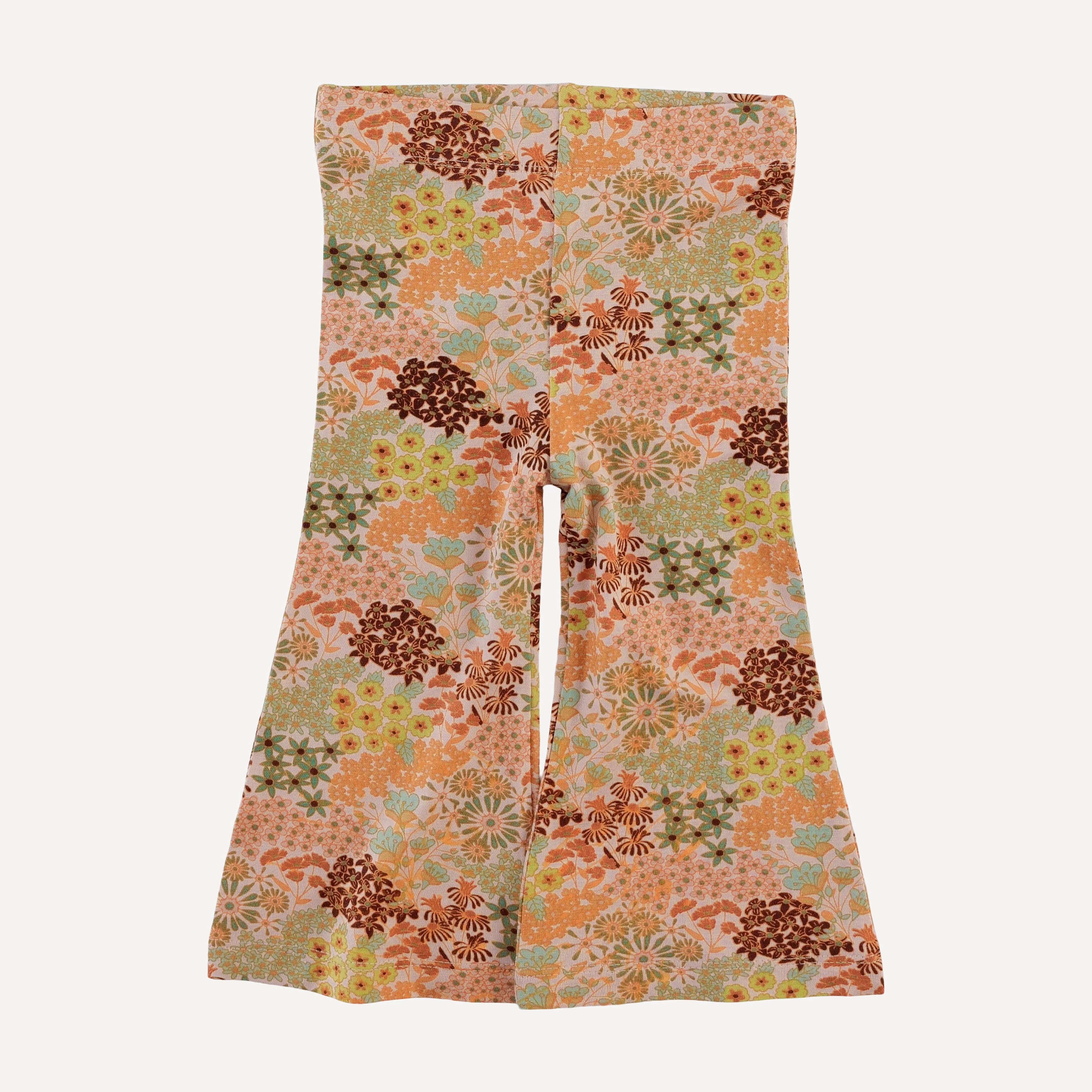 flare leg pant | pink ditsy garden | bamboo