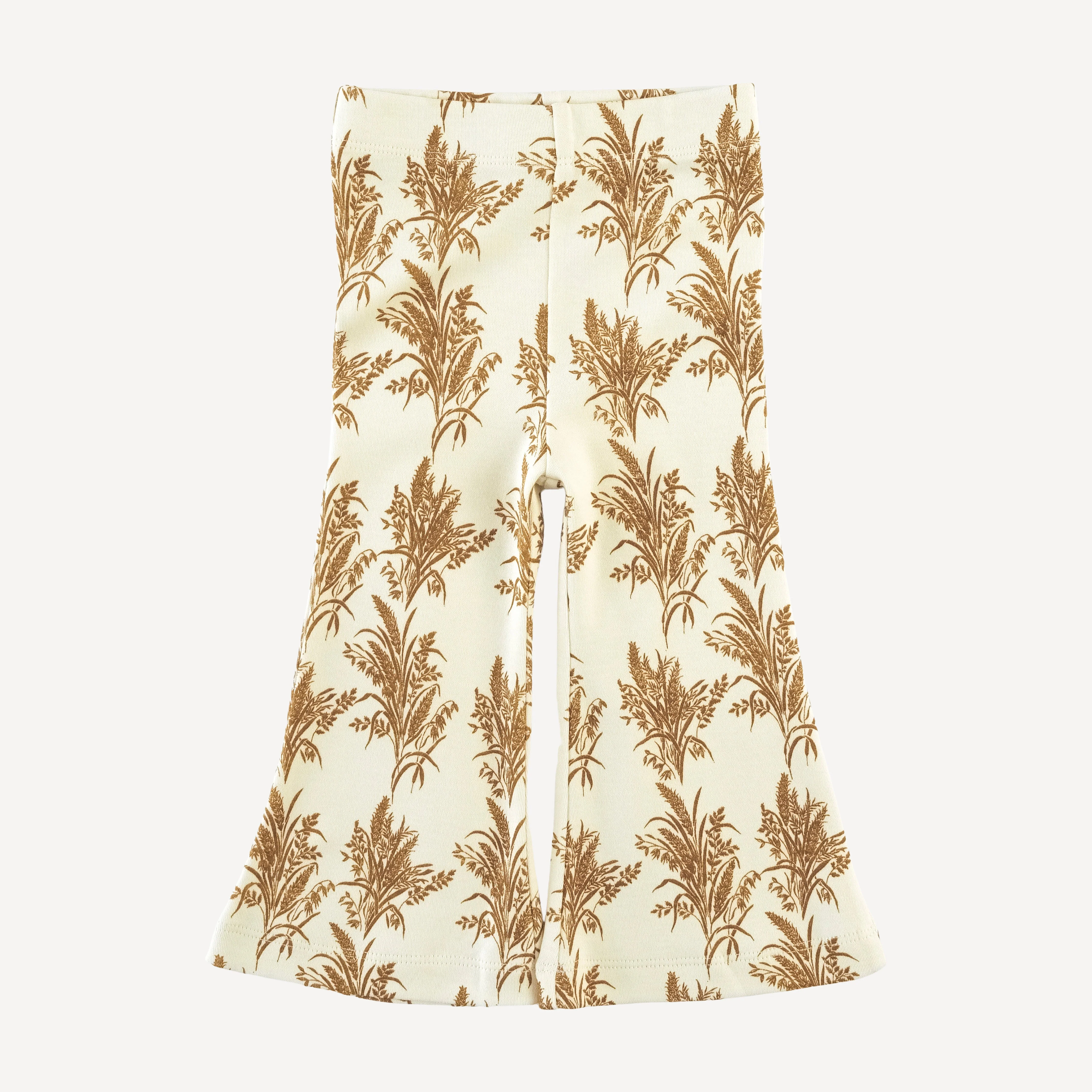flare leg pant | wheat grass | organic cotton interlock