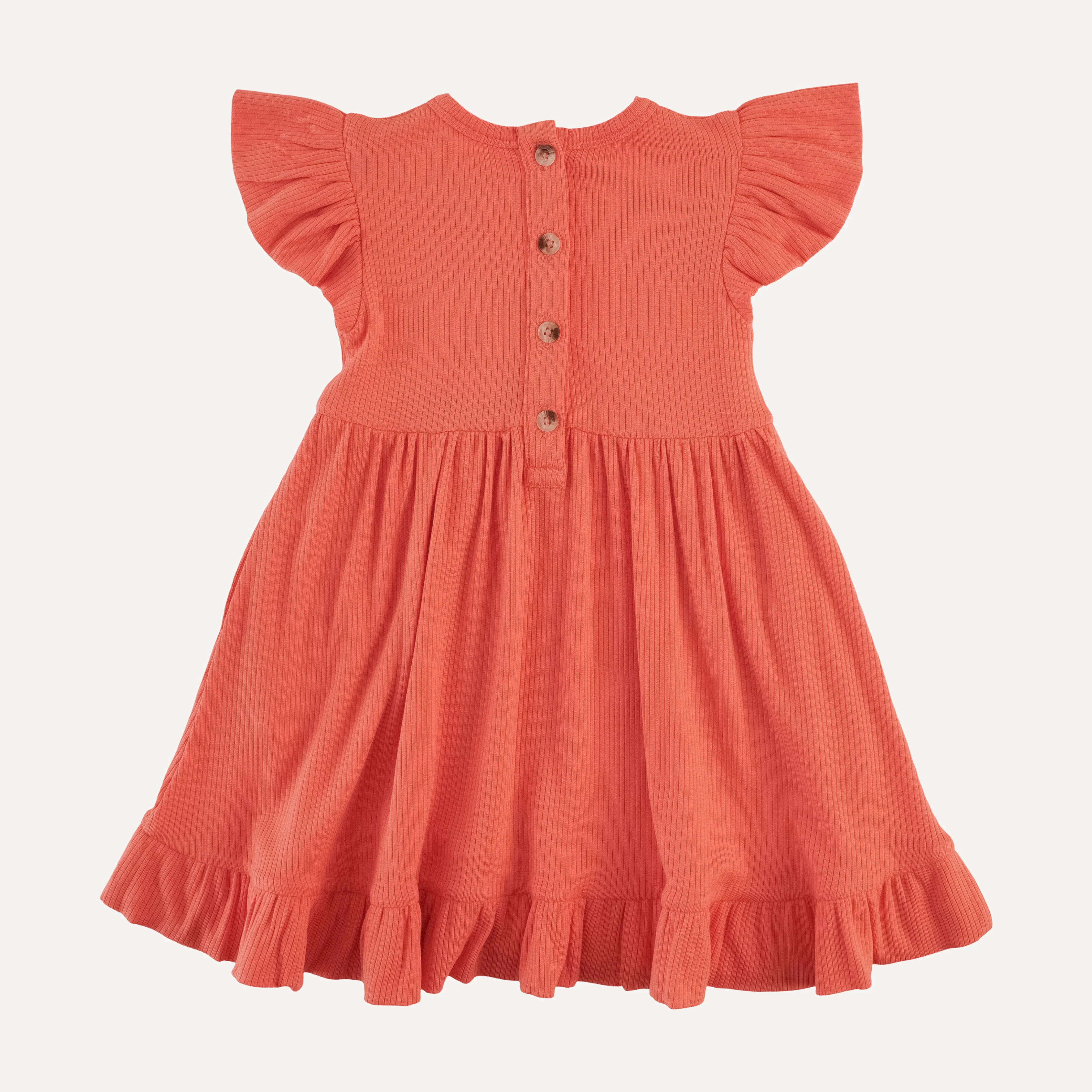 flutter sleeve pinafore dress | emberglow | modal skinny rib - Image 3