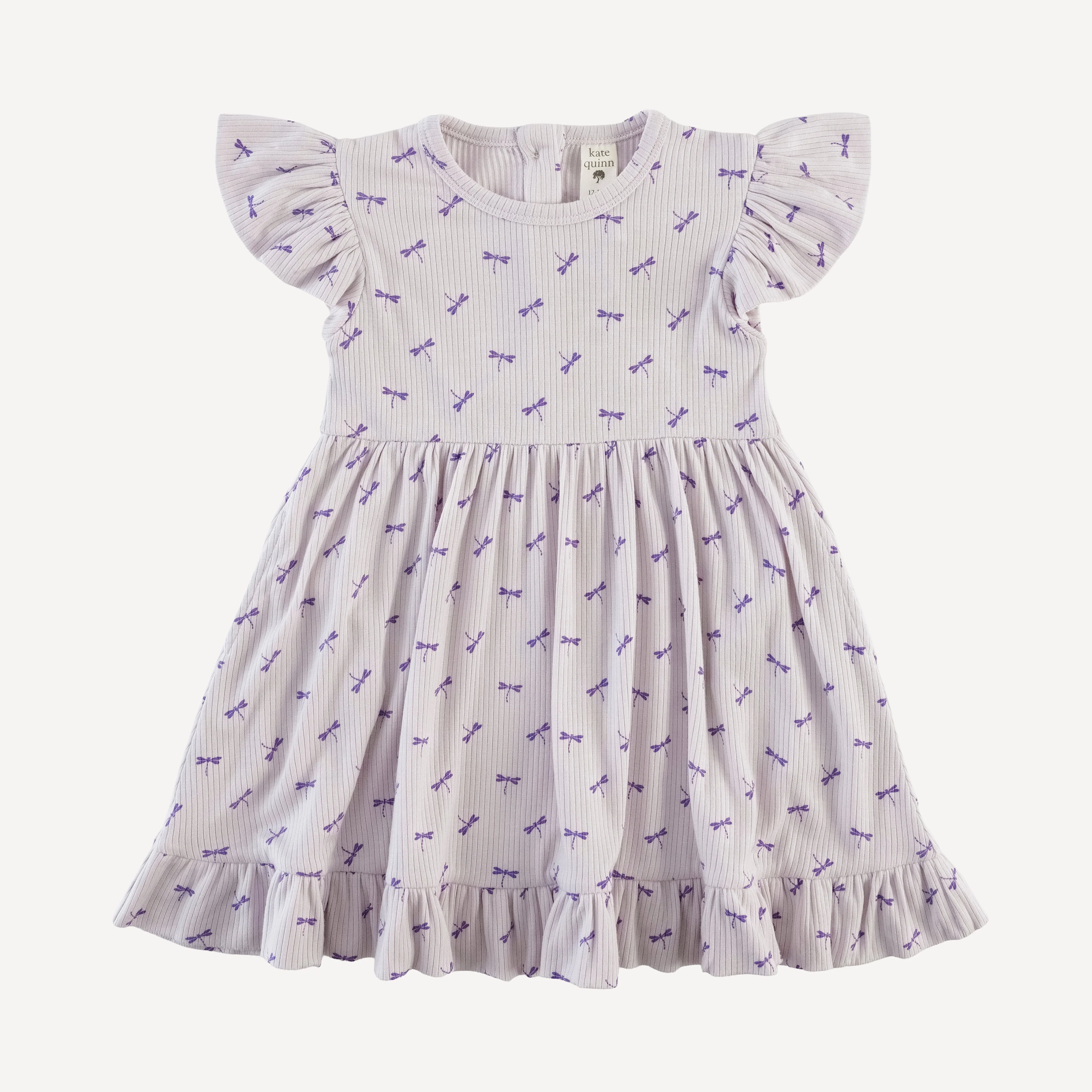 flutter sleeve pinafore dress | tiny dragonfly | modal skinny rib
