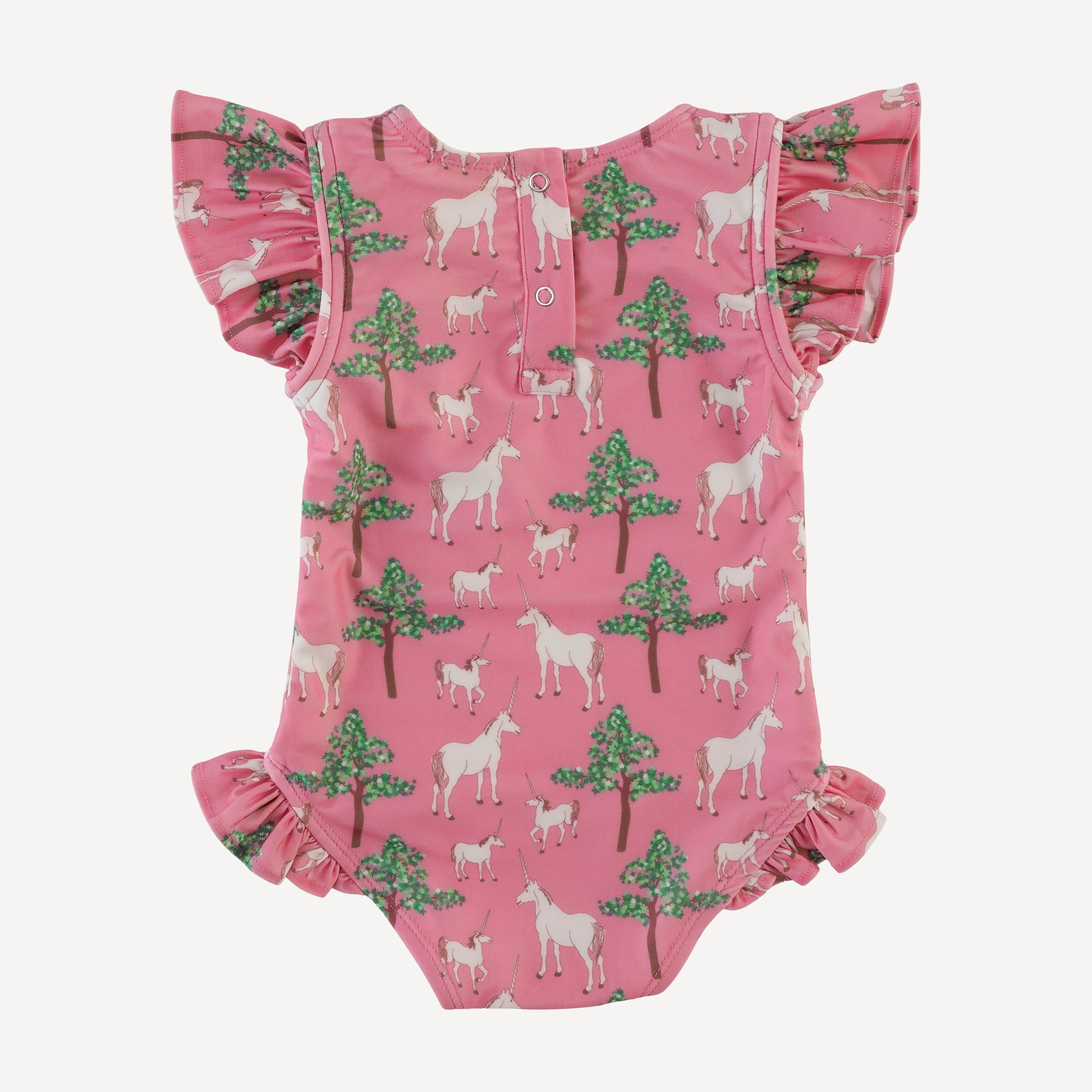 frilly one piece swimsuit | pink unicorn party | swim - Image 3
