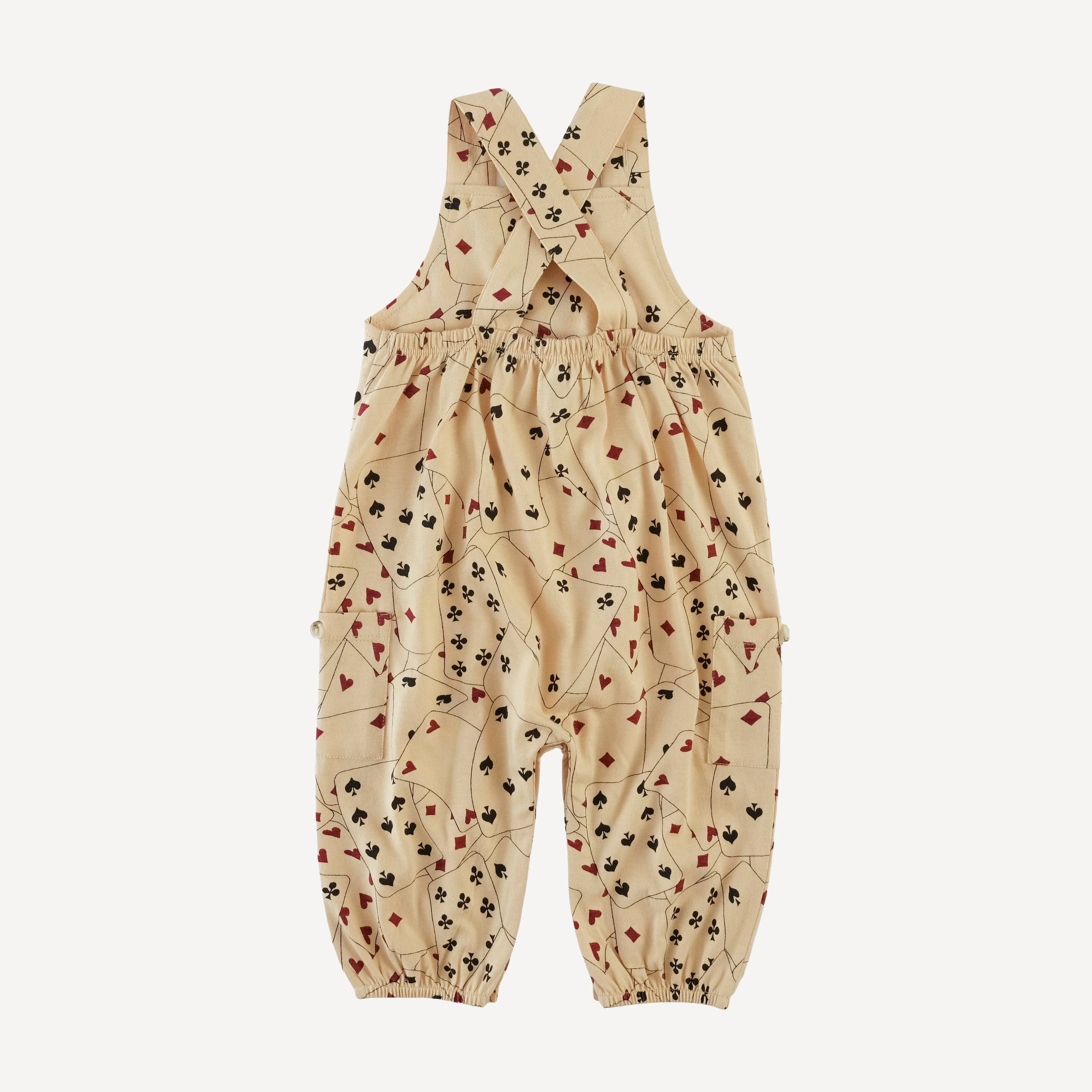 gathered bubble pocket overall | playing cards | organic cotton jersey - Image 3