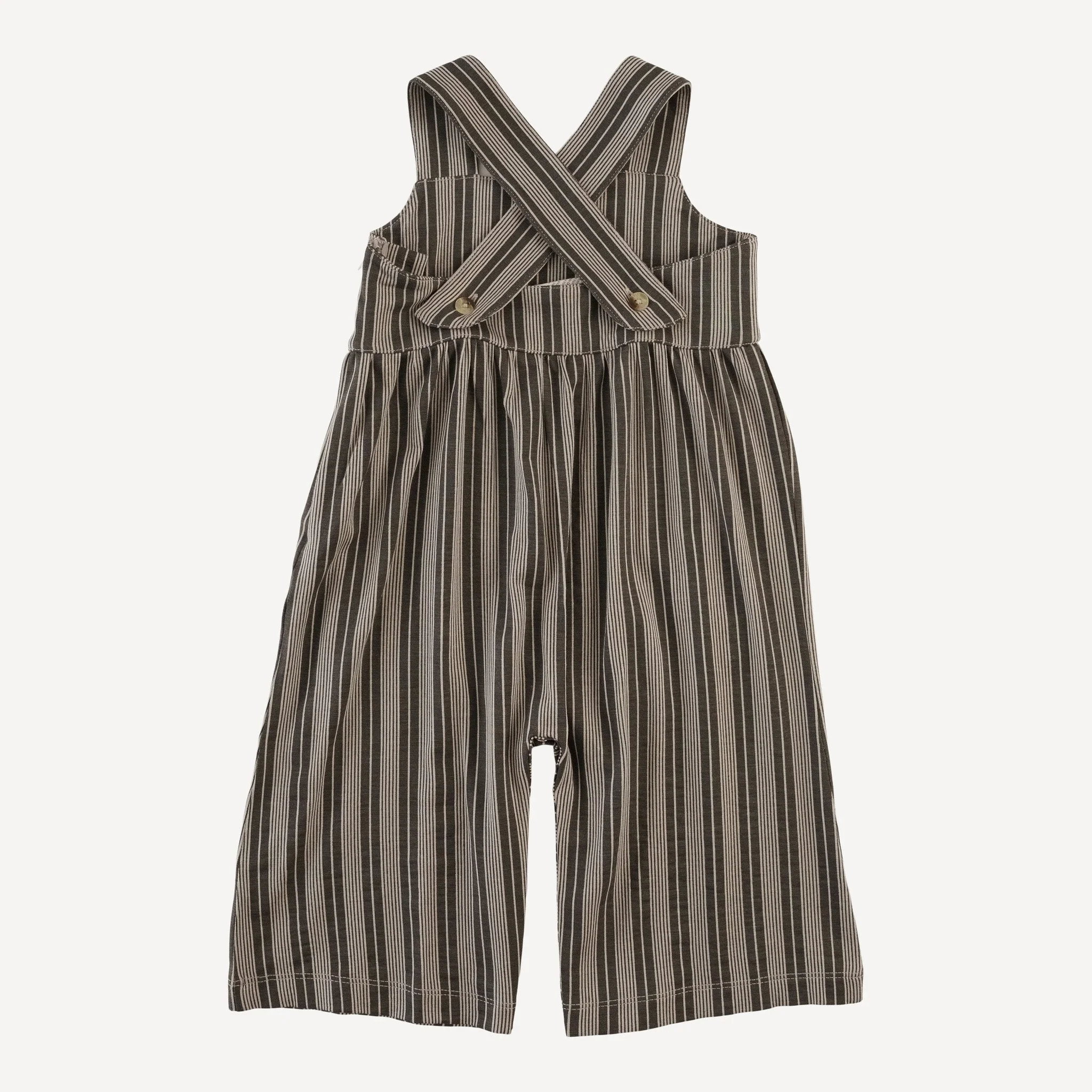 gaucho jumpsuit | gray vintage mattress stripe | bamboo - Image 3