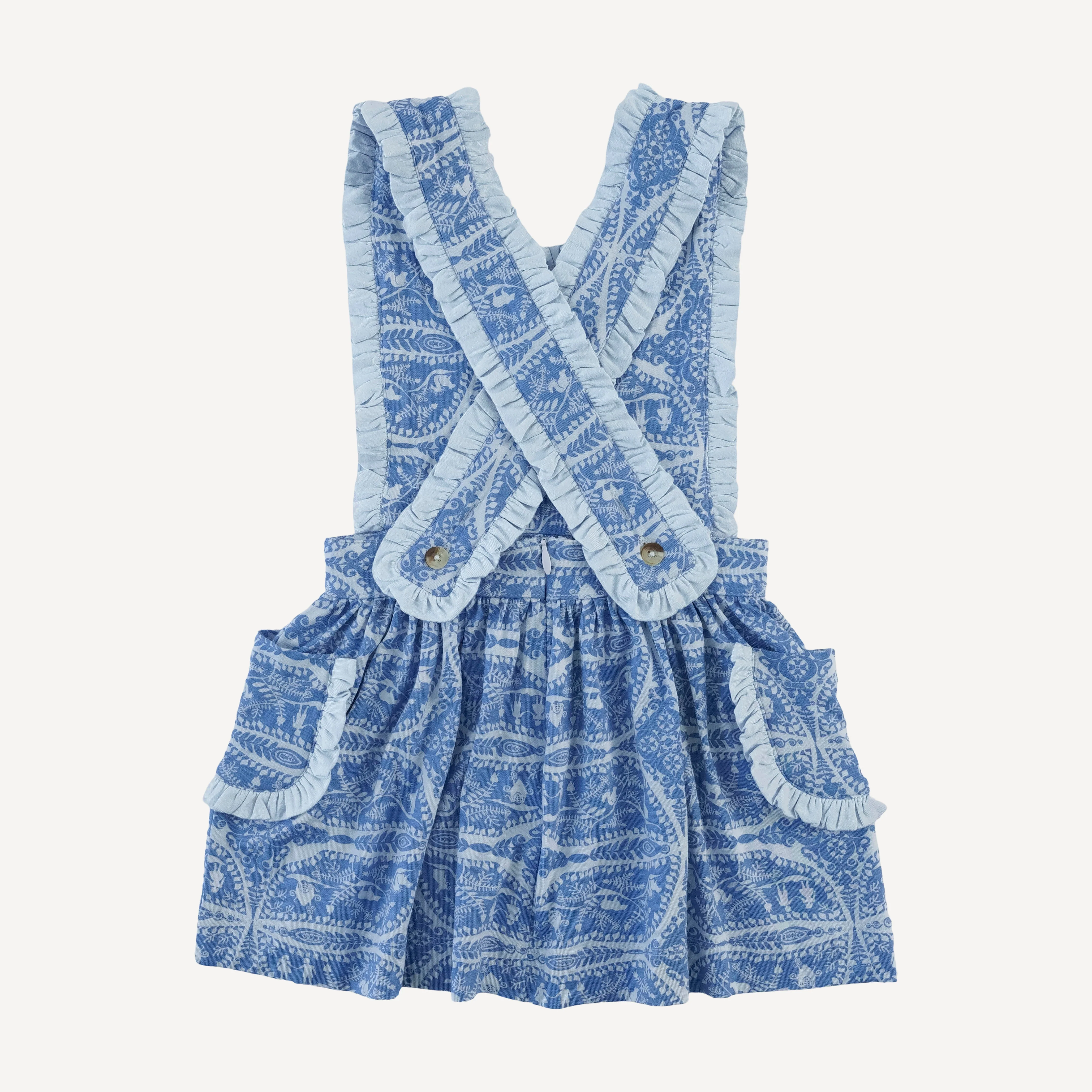 gretel pocket dress | blue fauna | bamboo - Image 3
