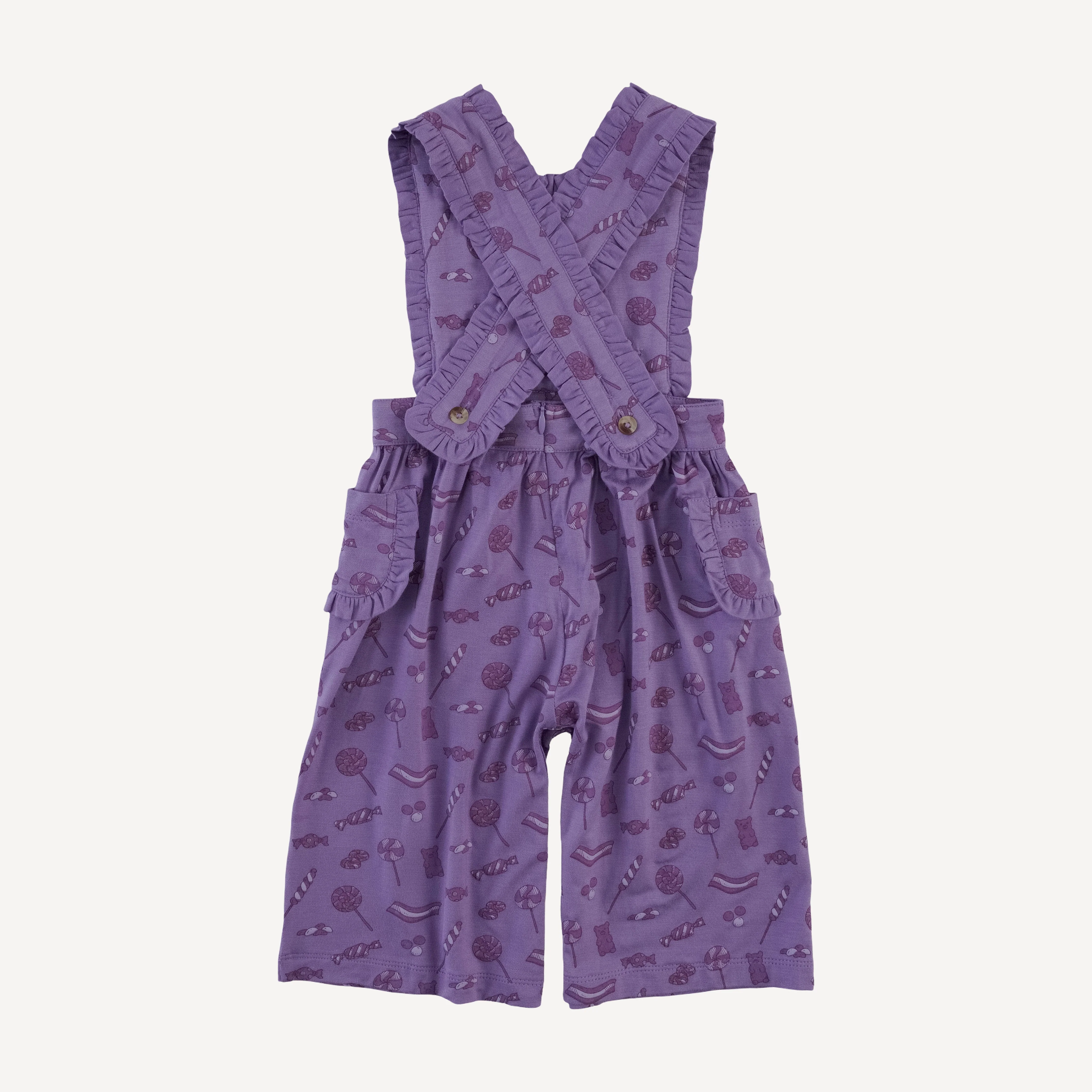 gretel ruffle jumpsuit | purple candy | bamboo - Image 3