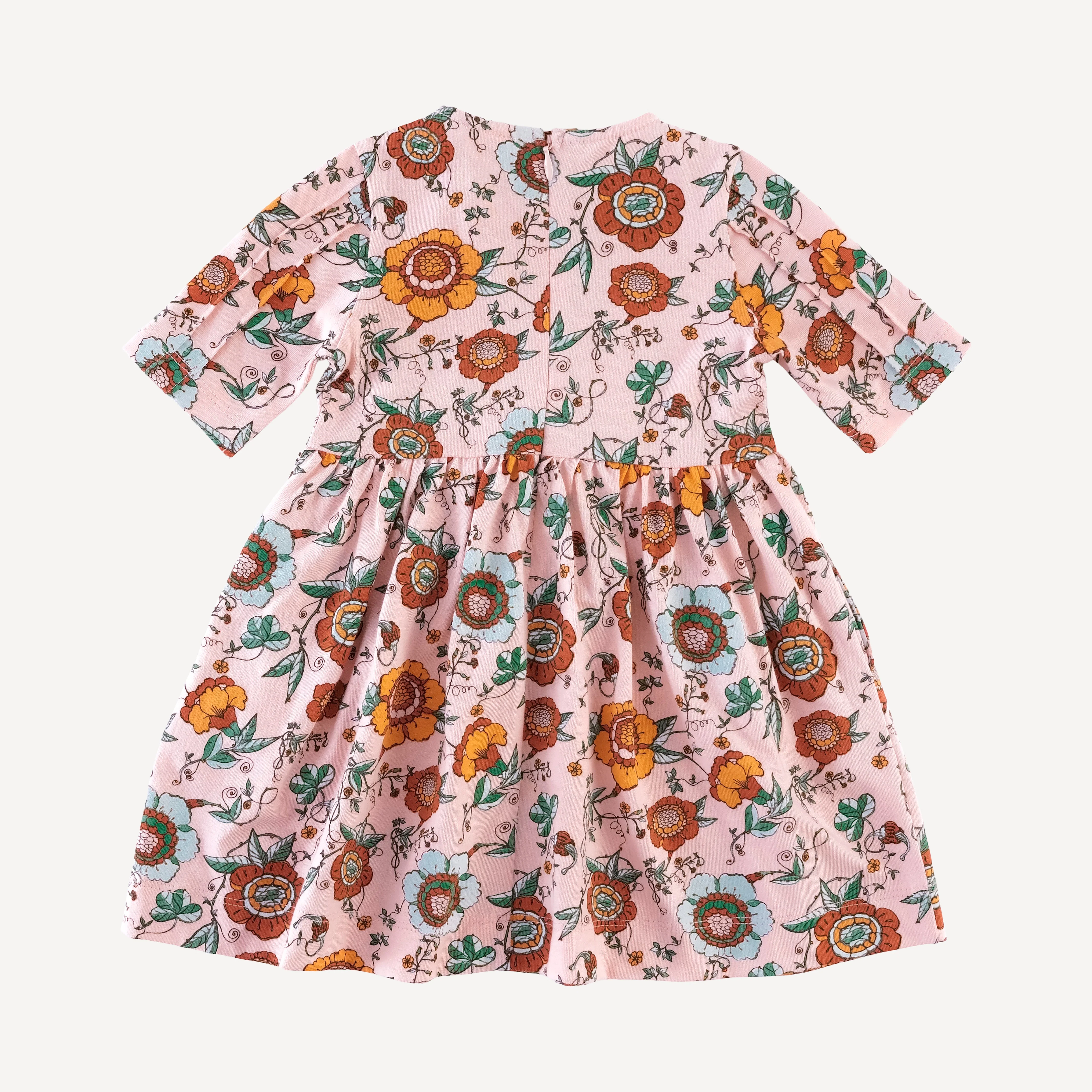 half sleeve ruby dress | chinoiserie floral | organic cotton jersey - Image 3