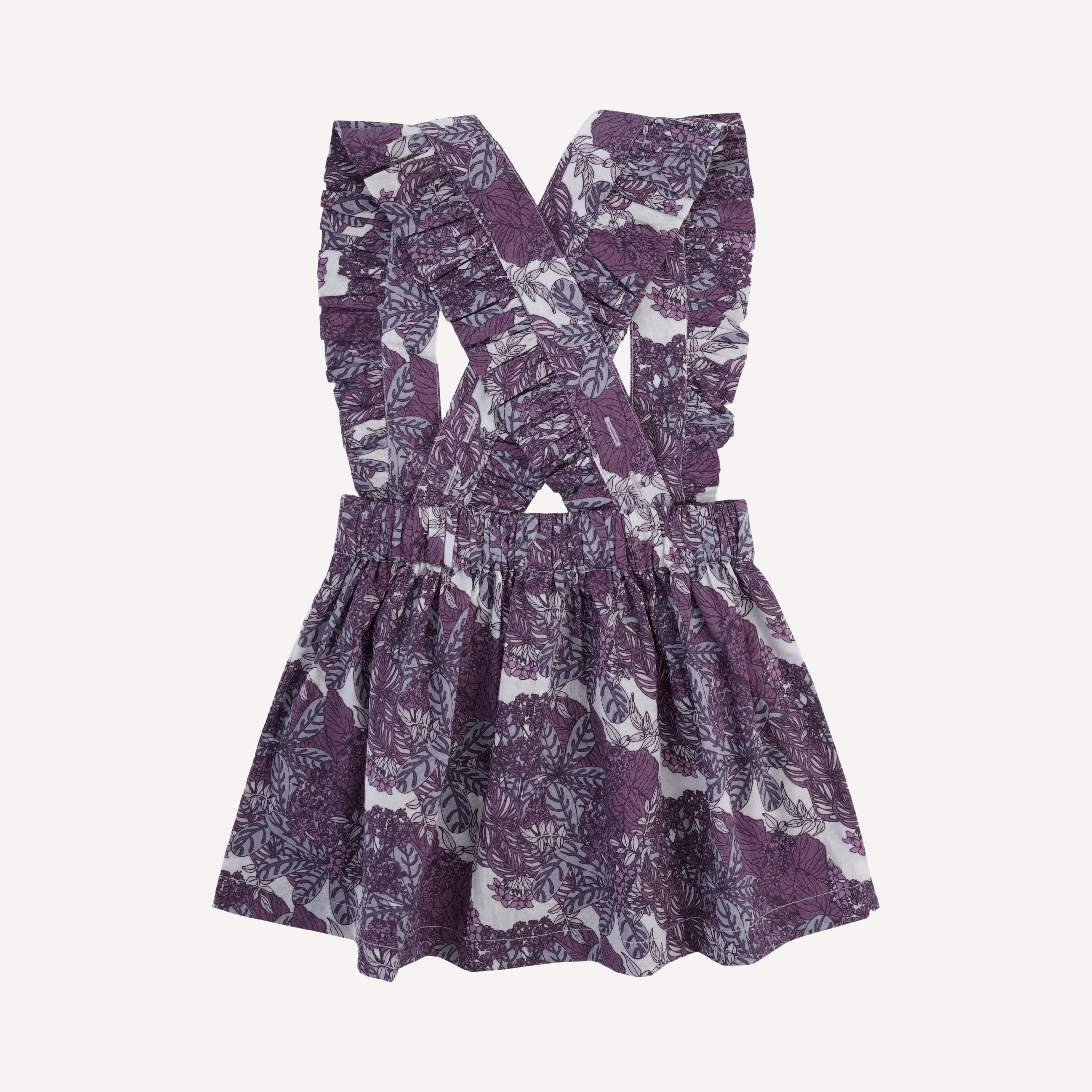 ines suspender skirt | grape goldilocks floral | organic cotton woven - Image 3