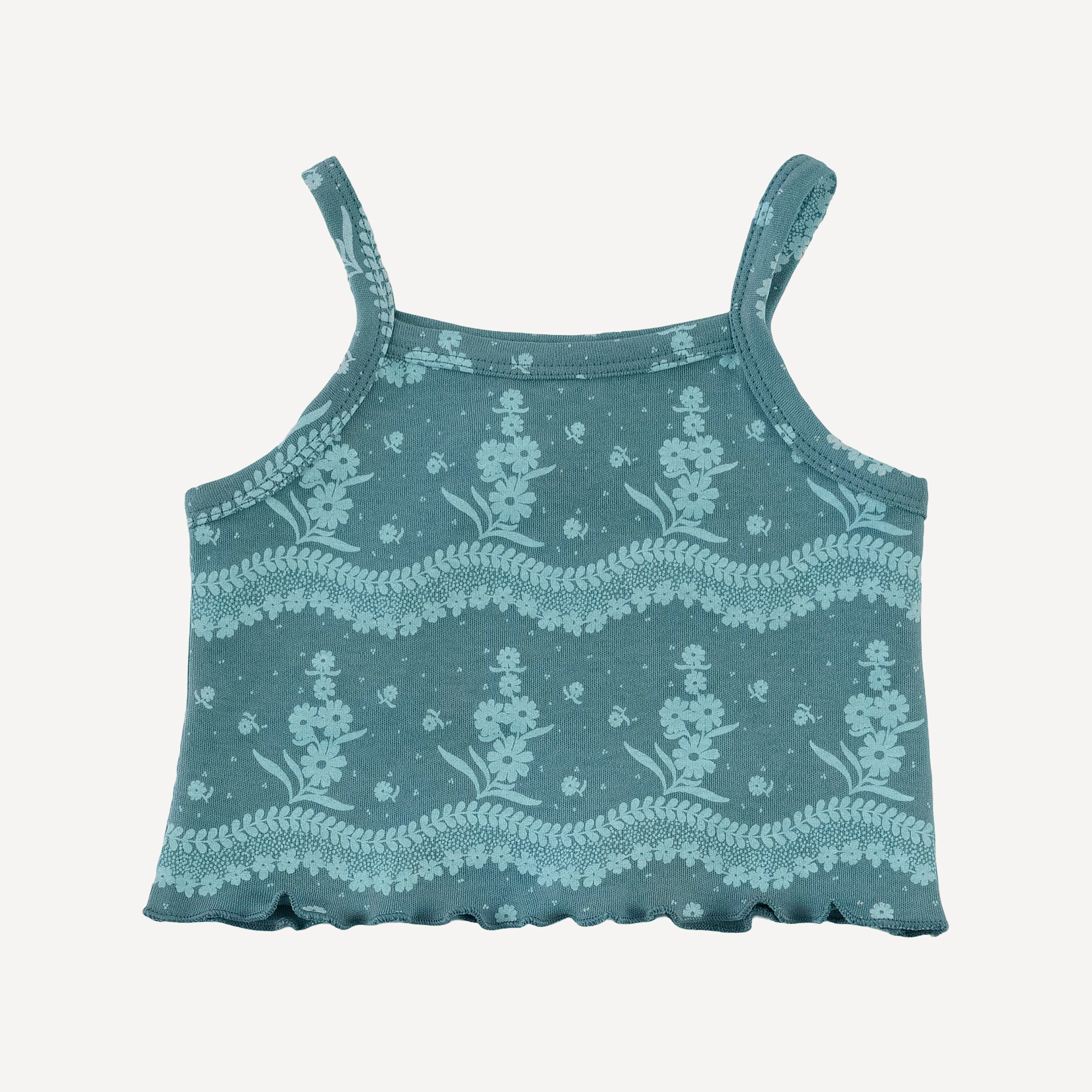 jade set | blue floral lace | organic cotton interlock - Image 3